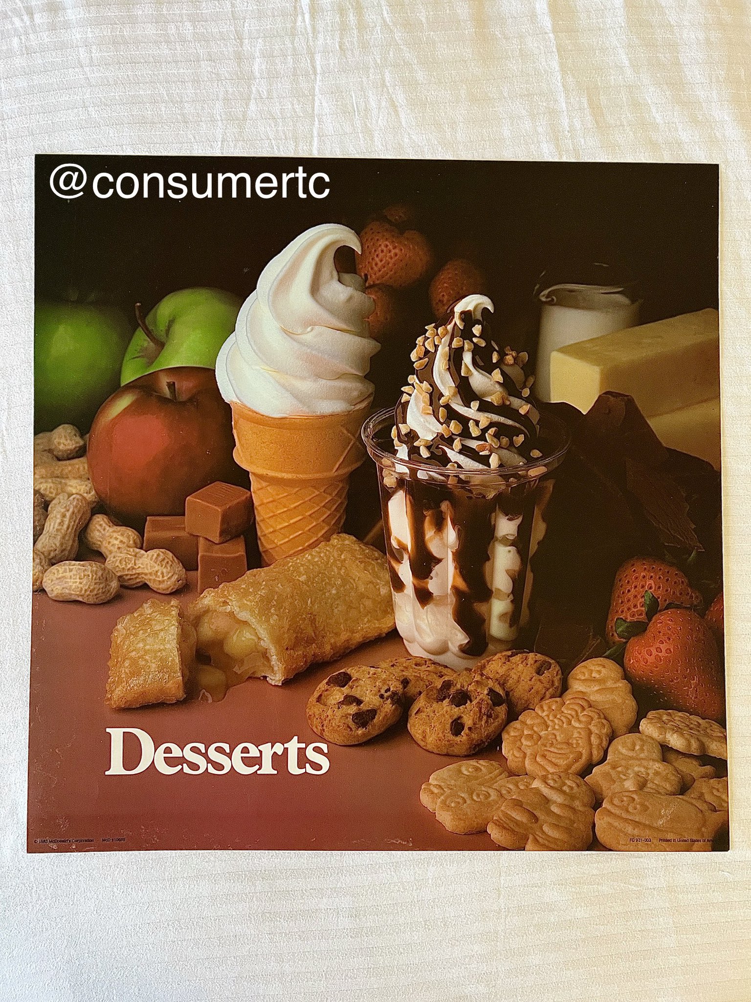 McDonald's desserts (McDonald’s translite sign, 1983). Photo courtesy