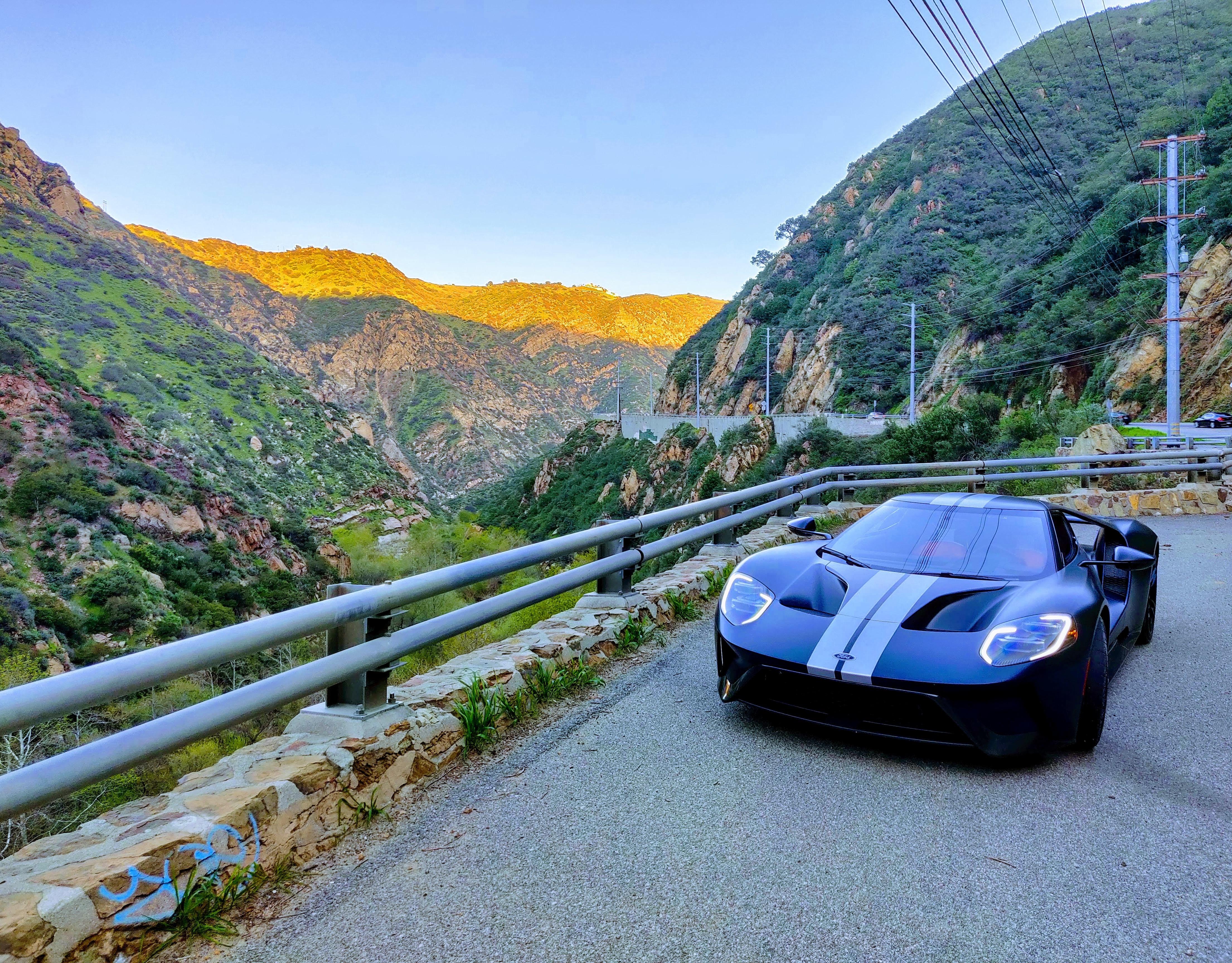 The perfect American car on the perfect American road. Malibu Canyon