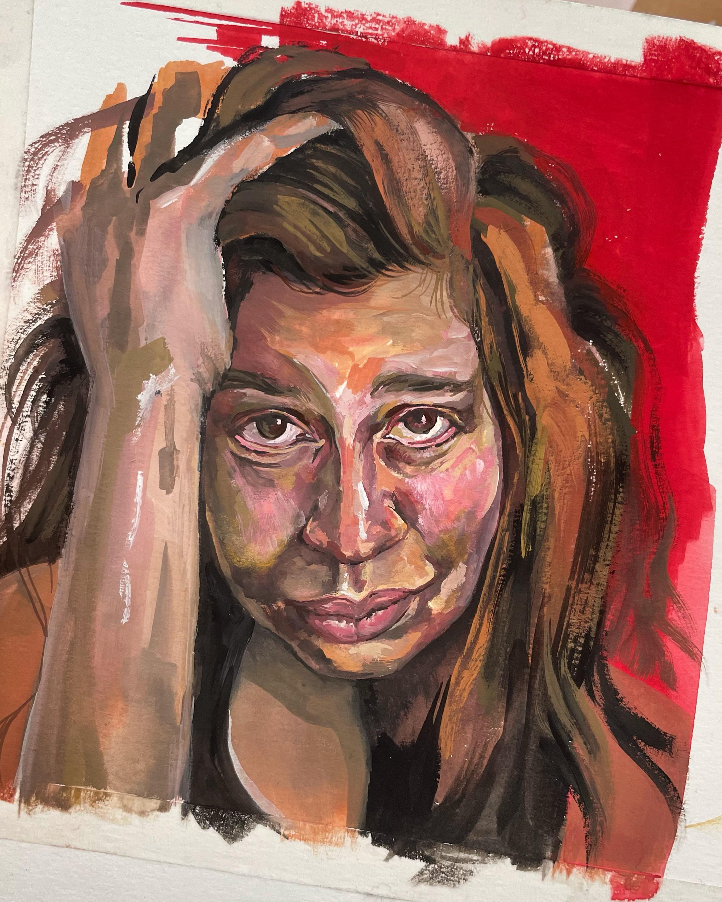 Limited palette self portrait. What are some of your favorite color