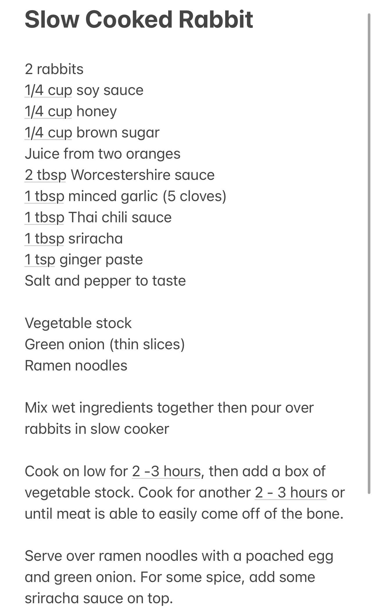 Slow Cooked Rabbit (Asian Inspired) r/slowcooking