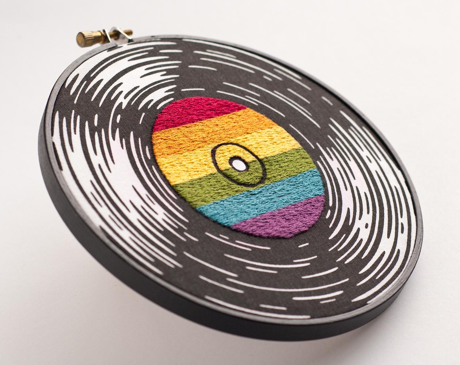Rainbow vinyl record to celebrate Pride month! r/Embroidery