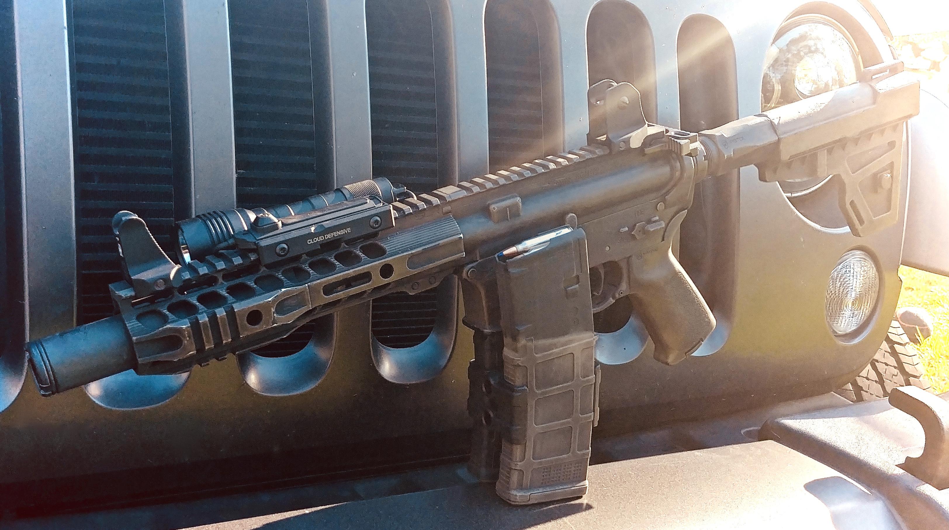 Truck gun at sunset Sig M400 AR pistol r/GunPorn