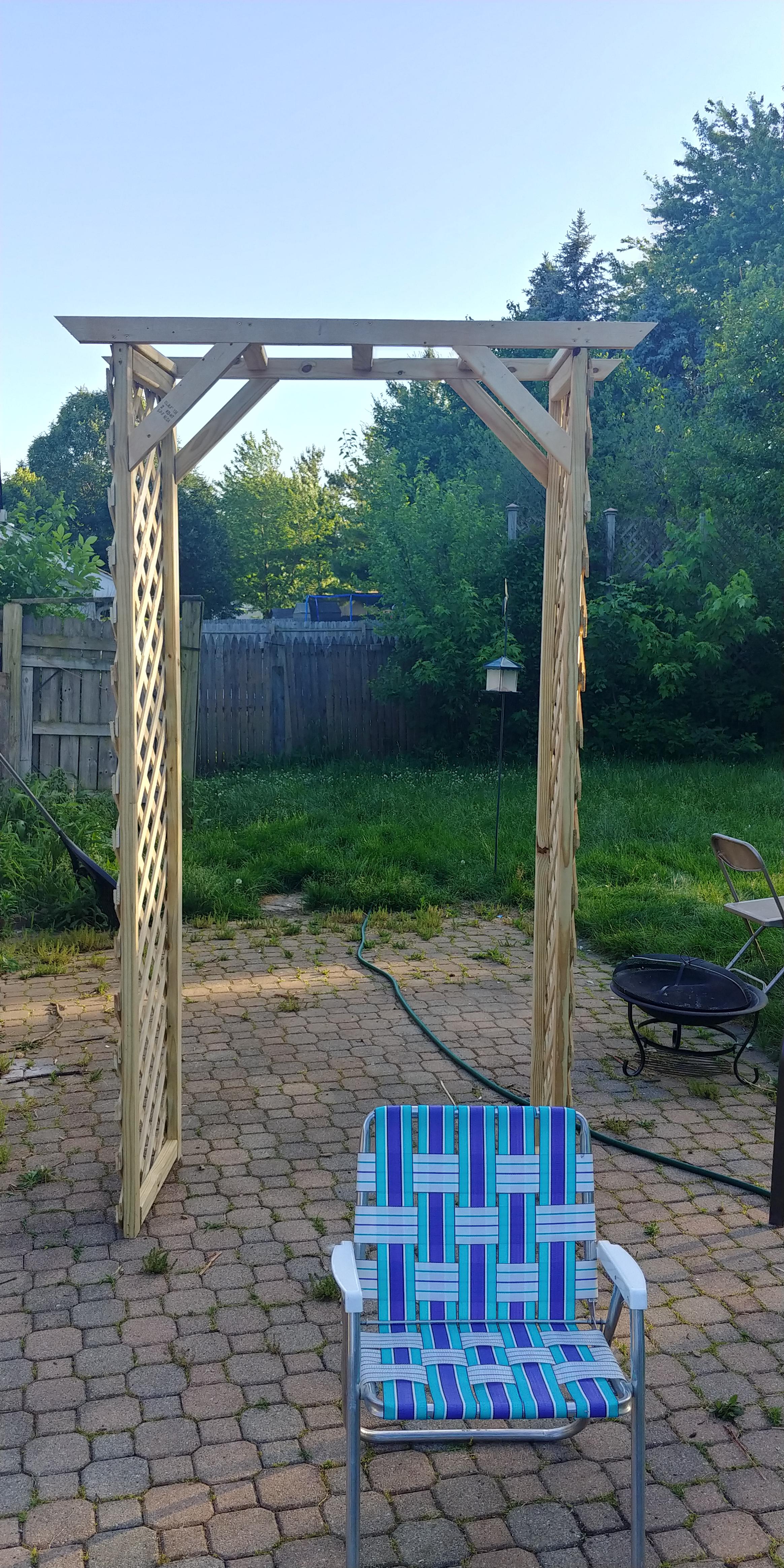Garden archway I made quickly for my wedding in my mom's backyard. : r