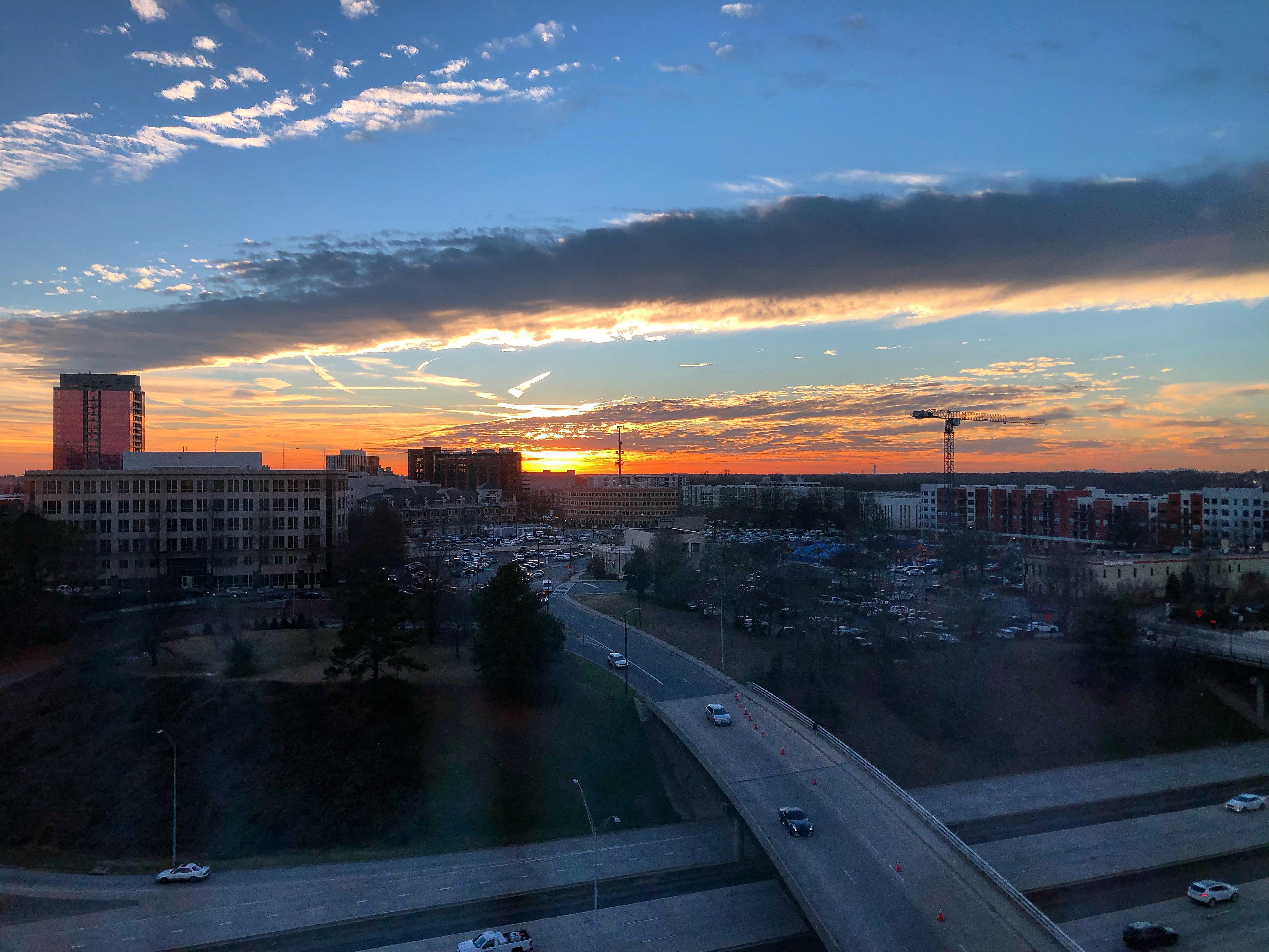 sunset from the Regions bank building. Also, I noticed that Cam Newton is somewhere in