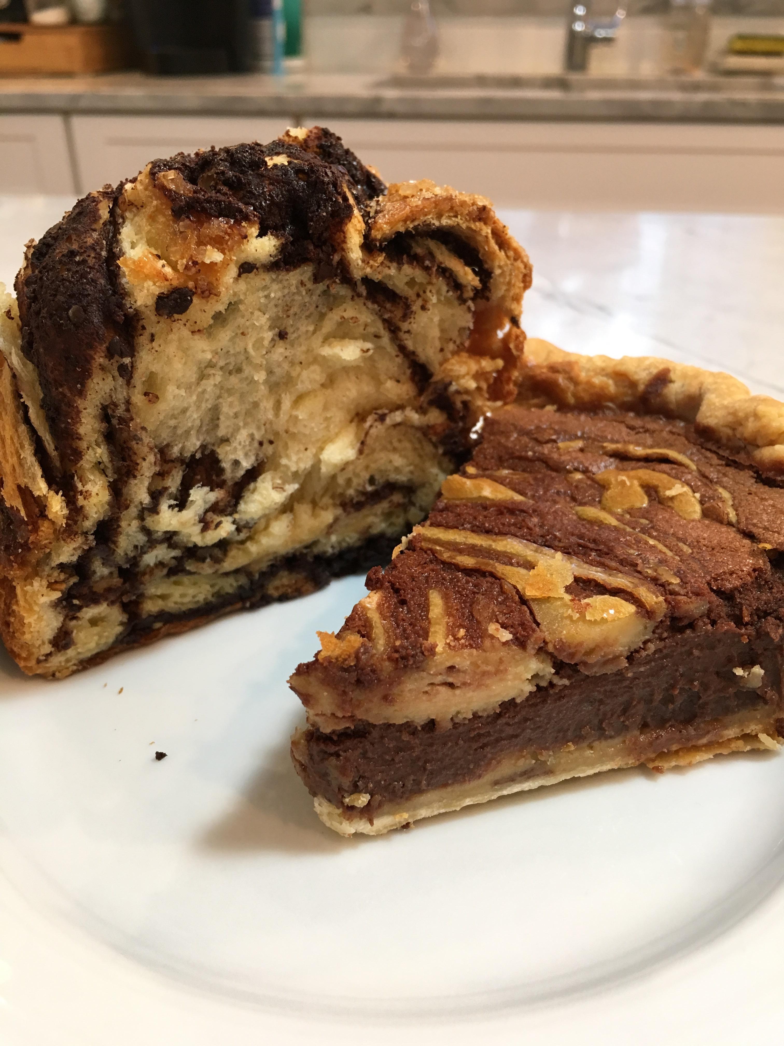 [i ate] chocolate tahini pie for Pi Day (also chocolate babka) r/food