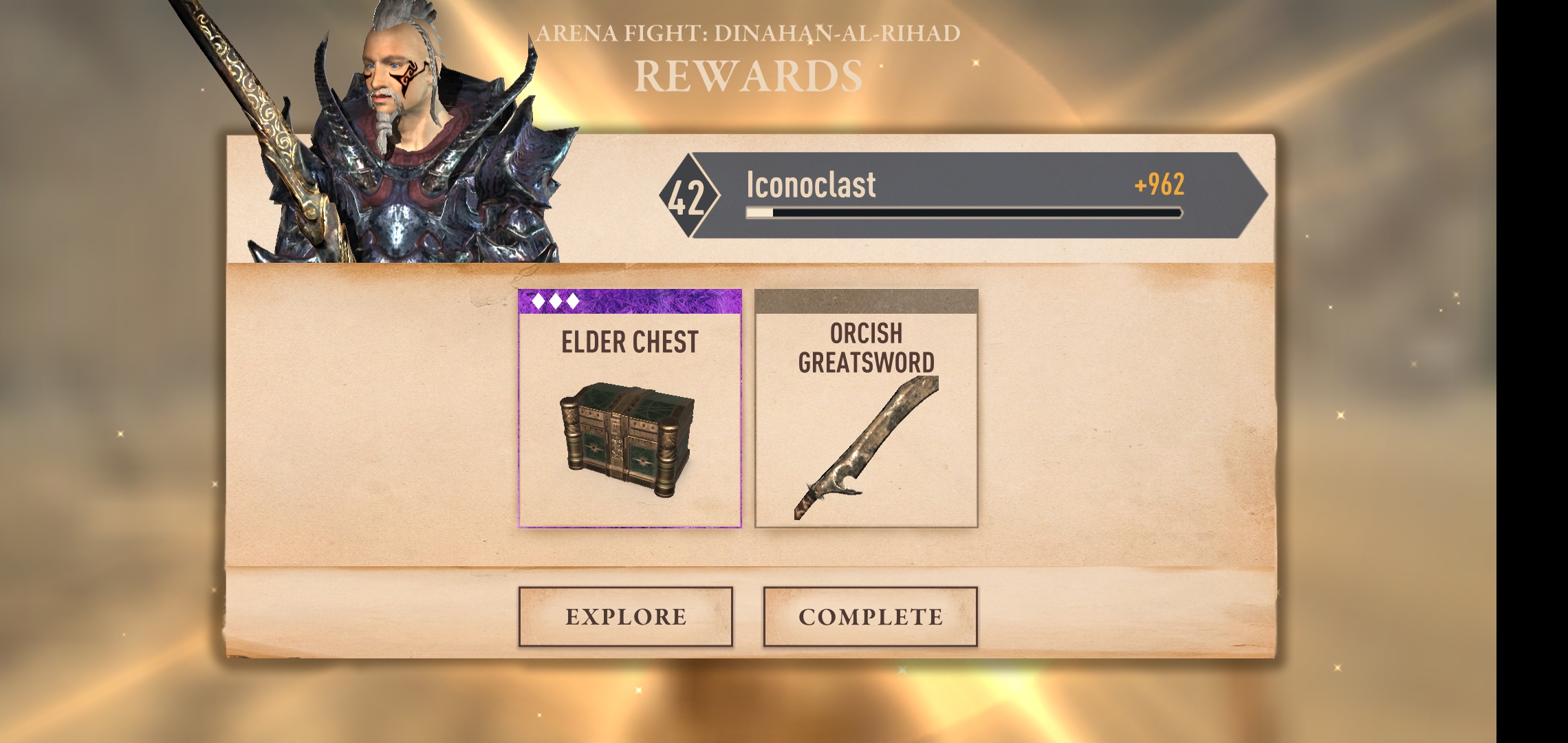 I'm assuming you get an elder chest every (x) jobs so I can move on to