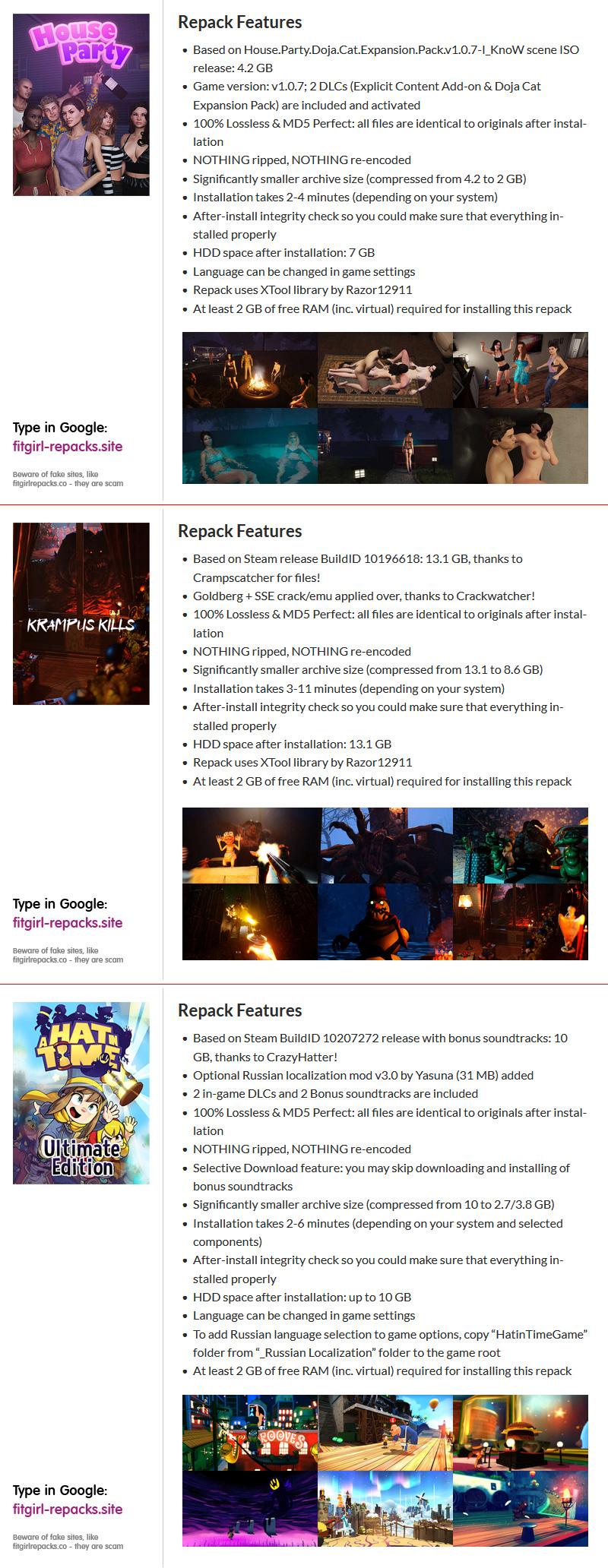 House Party (v1.0.7 + 2 DLCs, MULTi8) 2 GB / Krampus Kills (v1.0.3) 8.6