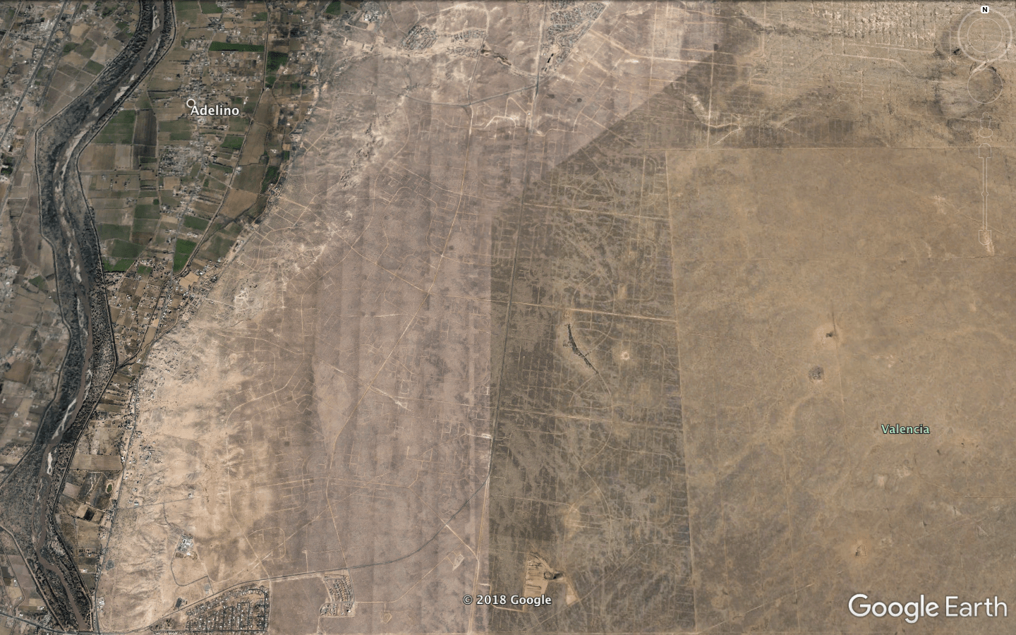 Huge double helix shaped "ancient subdivision" with empty lots near