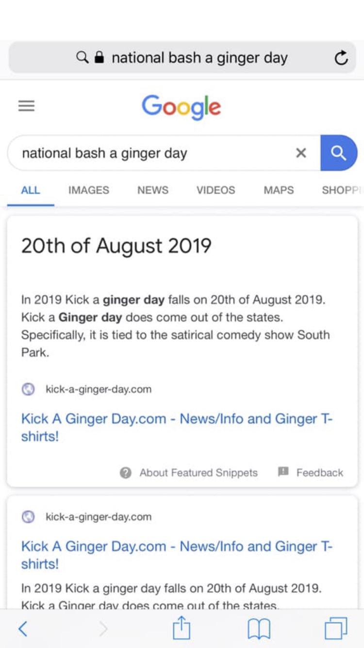 Happy national bash a ginger day! r/southpark