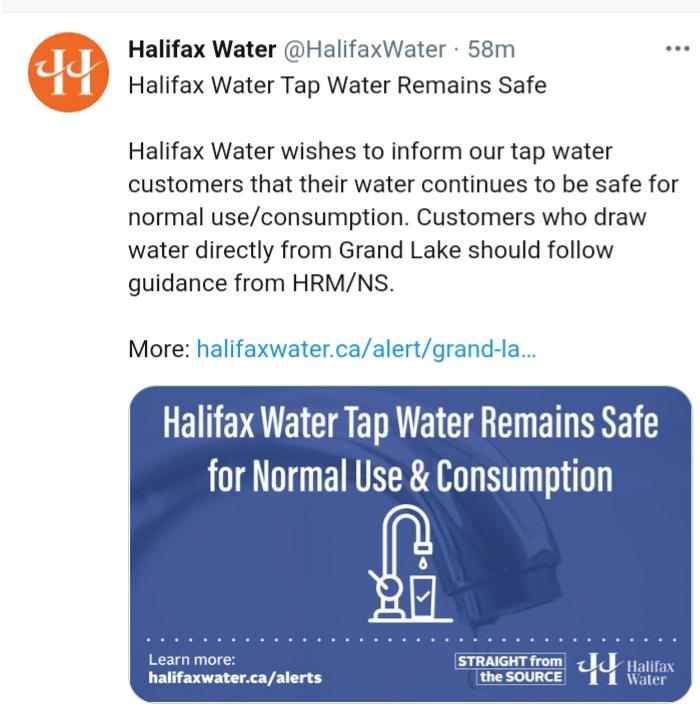 Halifax Water Tap Water remains safe. r/halifax