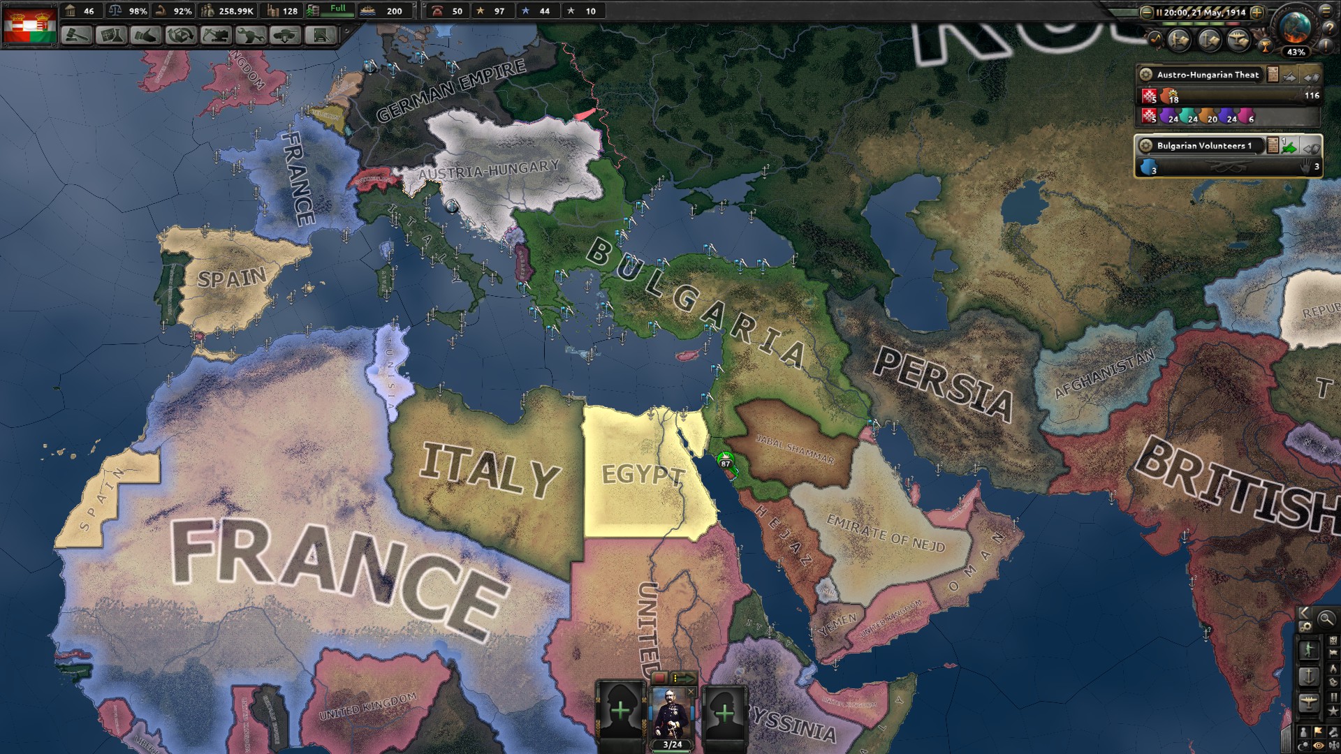 Great War mod Bulgaria takes the Balkans and middle east. r/hoi4