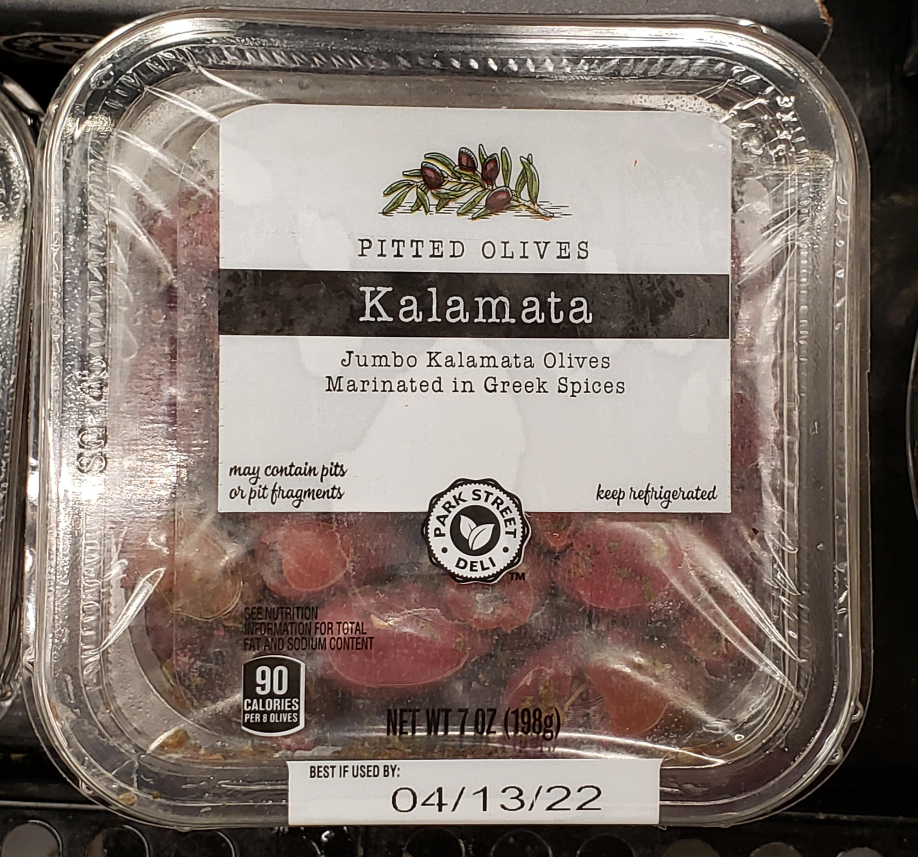 New at my Aldi fresh jumbo Kalamata olives in Greek spices