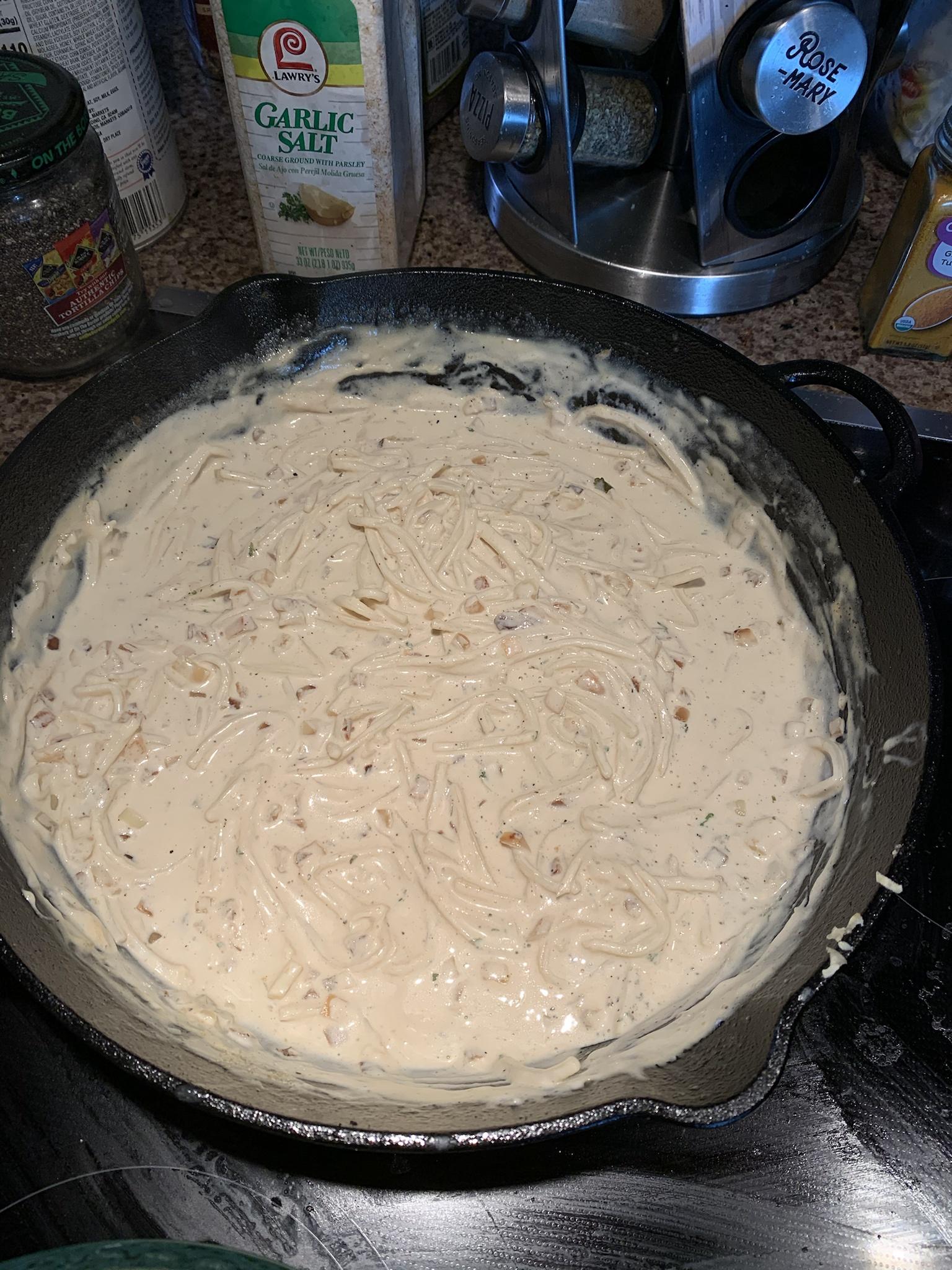 Keto Fettuccine Alfredo with Palmini Hearts of Palm Noodles! r