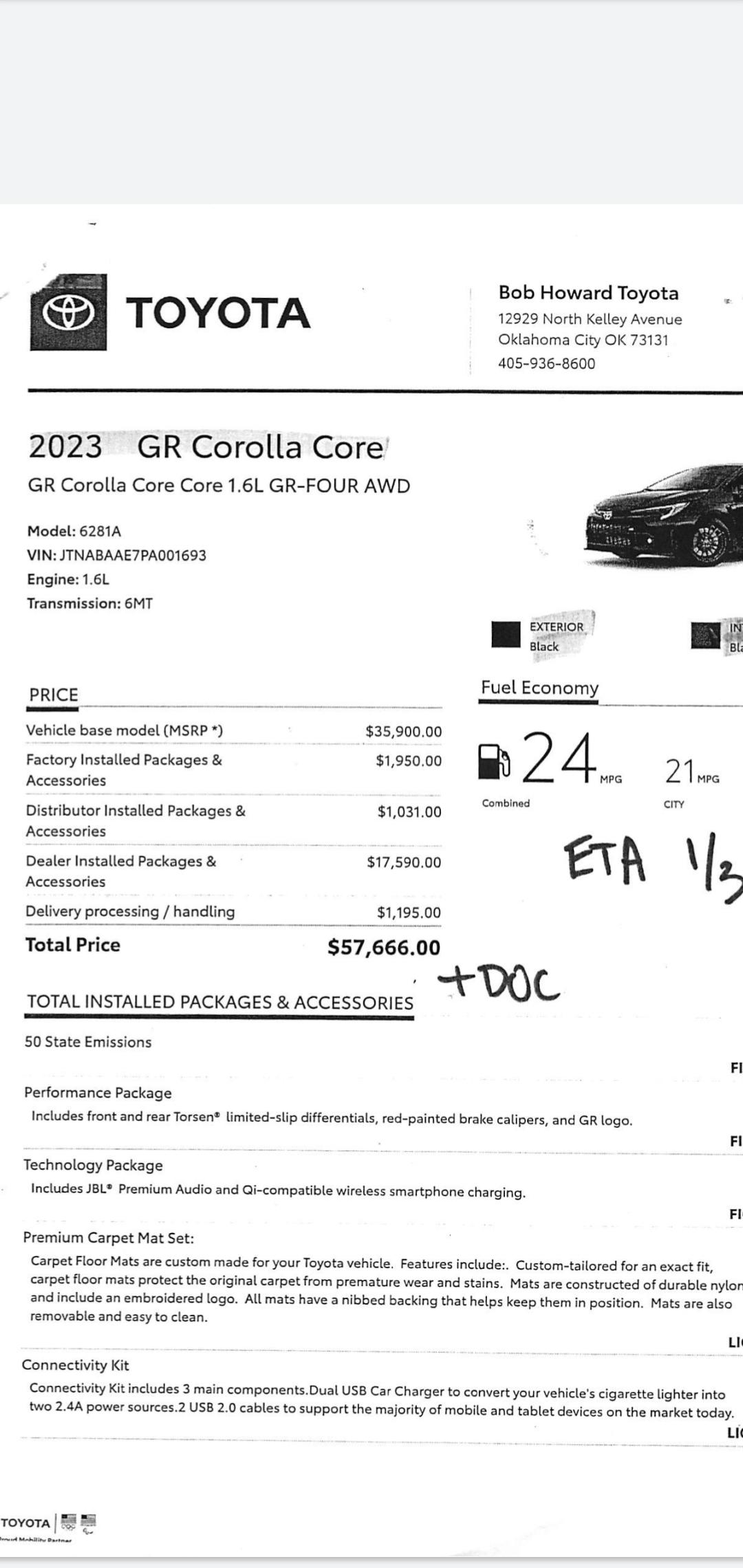 Avoid Bob Howard Toyota in Oklahoma city r/GRCorolla