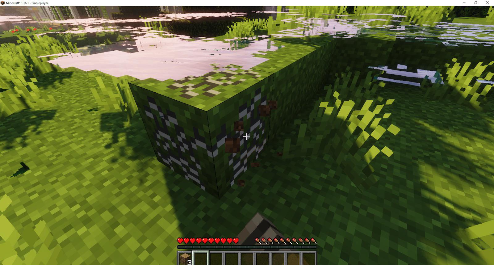 Help with shaders glitch. Everytime I try to break a block, I can see the surrounding water. r