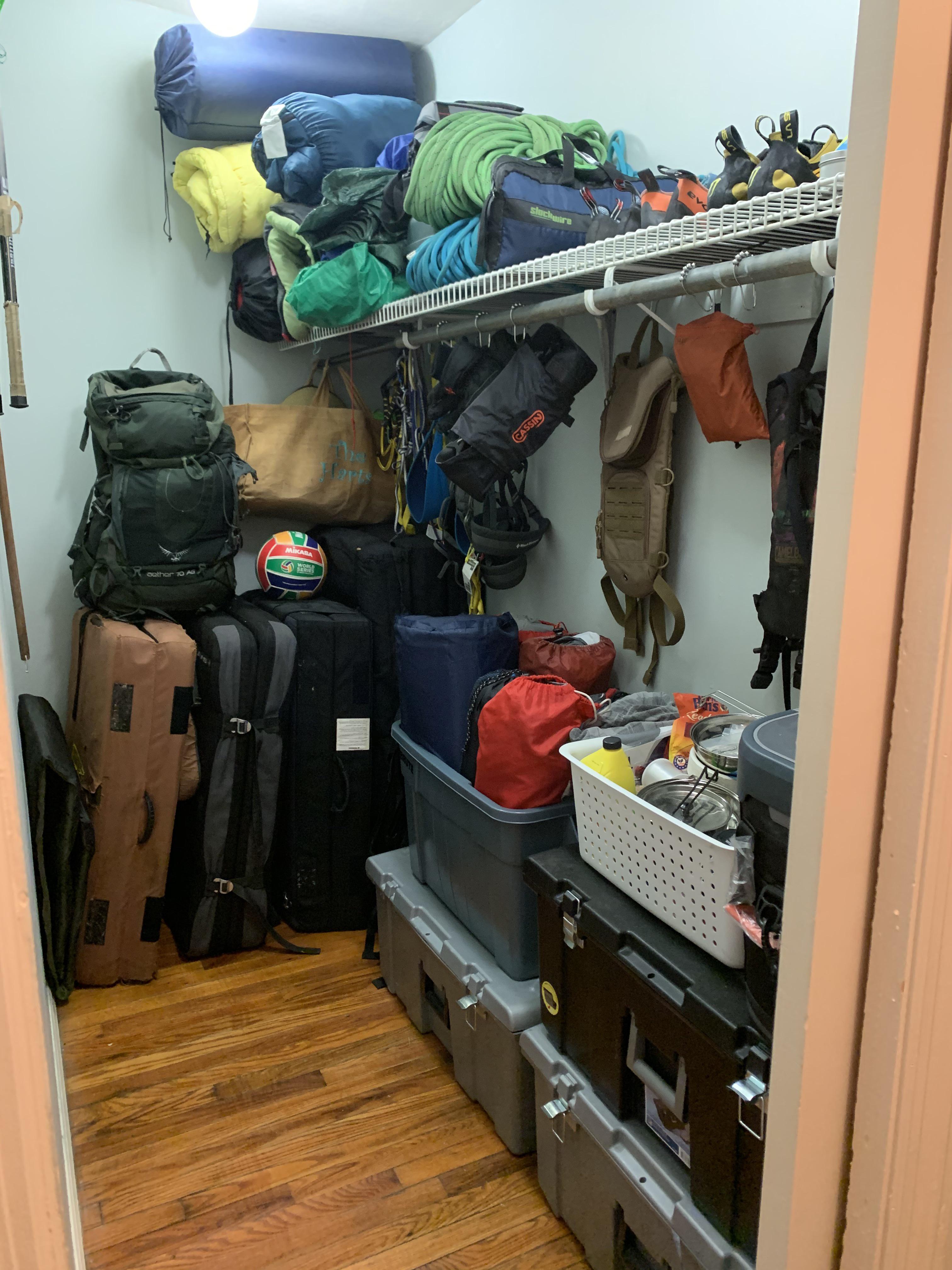 Finally organized the gear closet and now we can actually walk in it