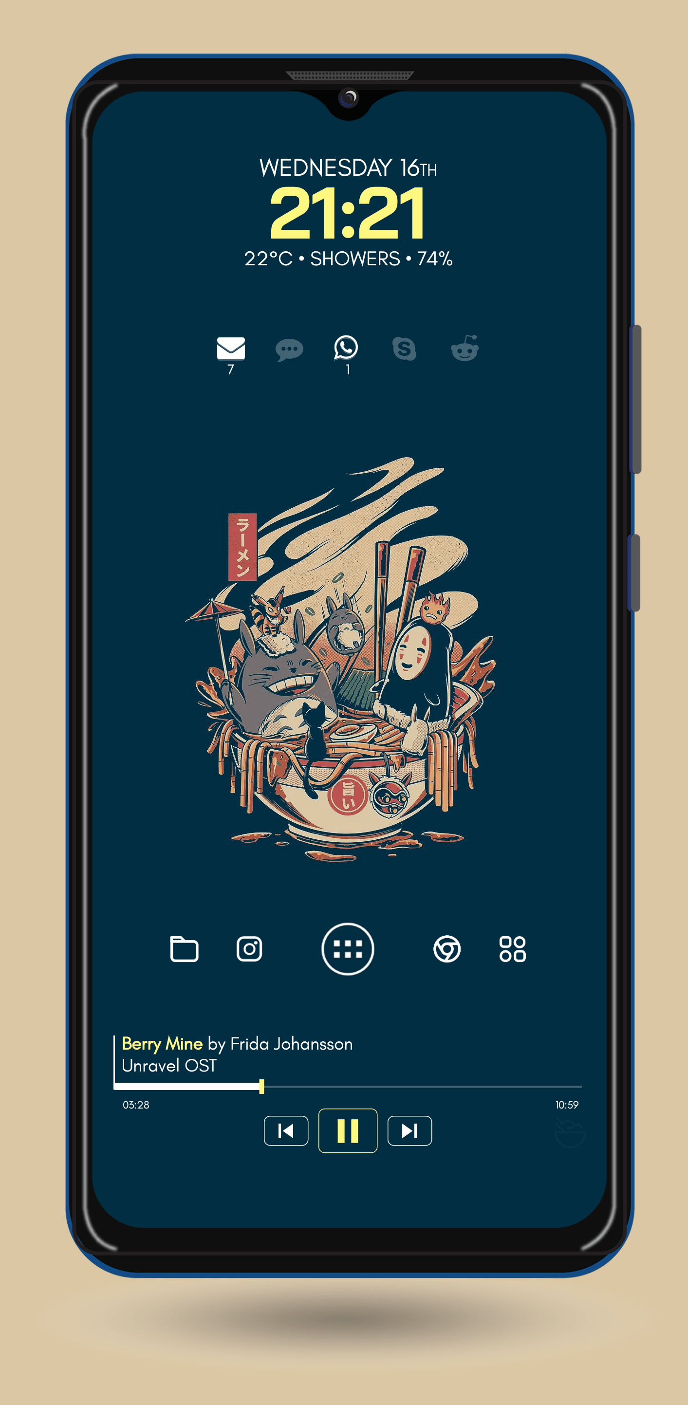 [THEME] Yellow & white widgets with another illustrata design. r/androidthemes