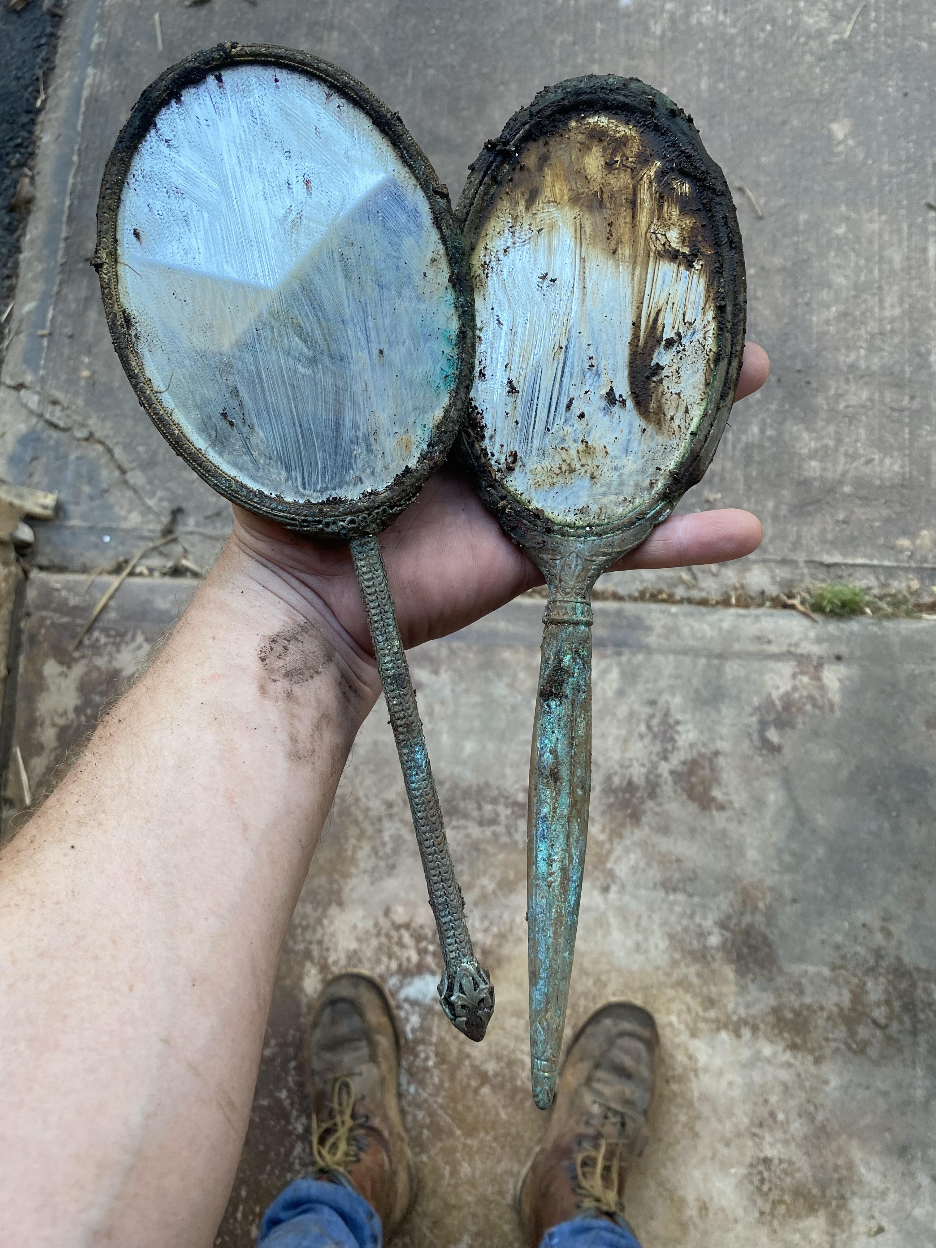 Found these guys in the farm dump too! Pretty cool old mirrors. Found