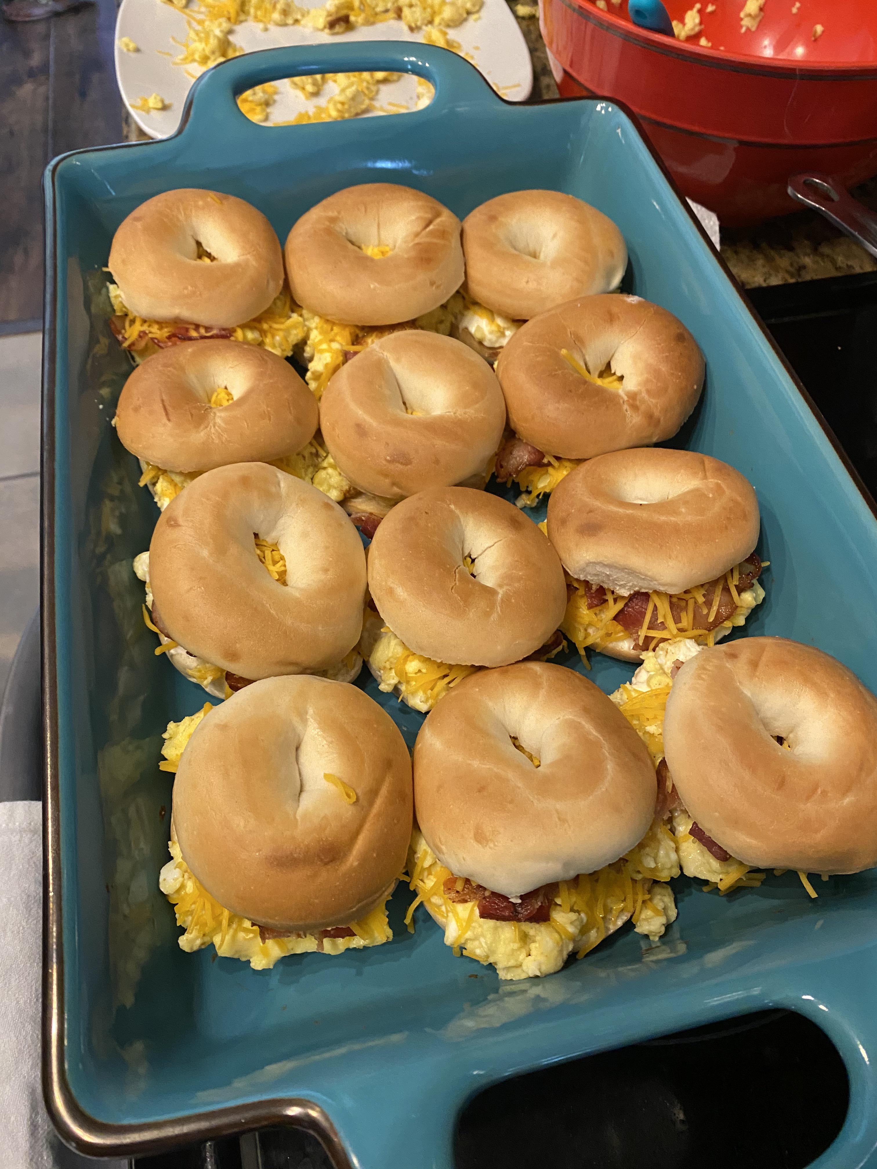 Bagel breakfast on one griddle r/Bagels