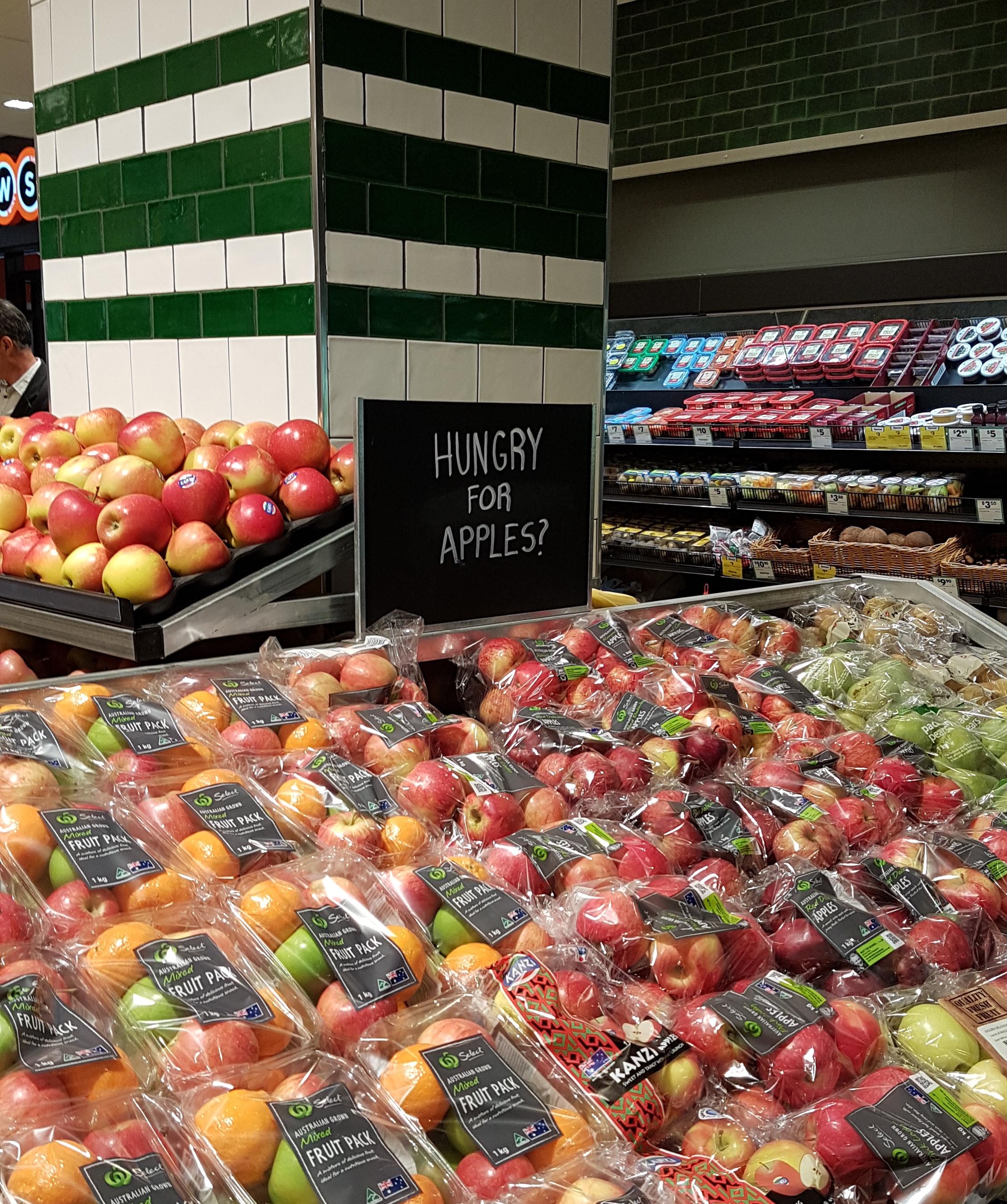 What are apples? Apples are food. And when do we need food? When we're