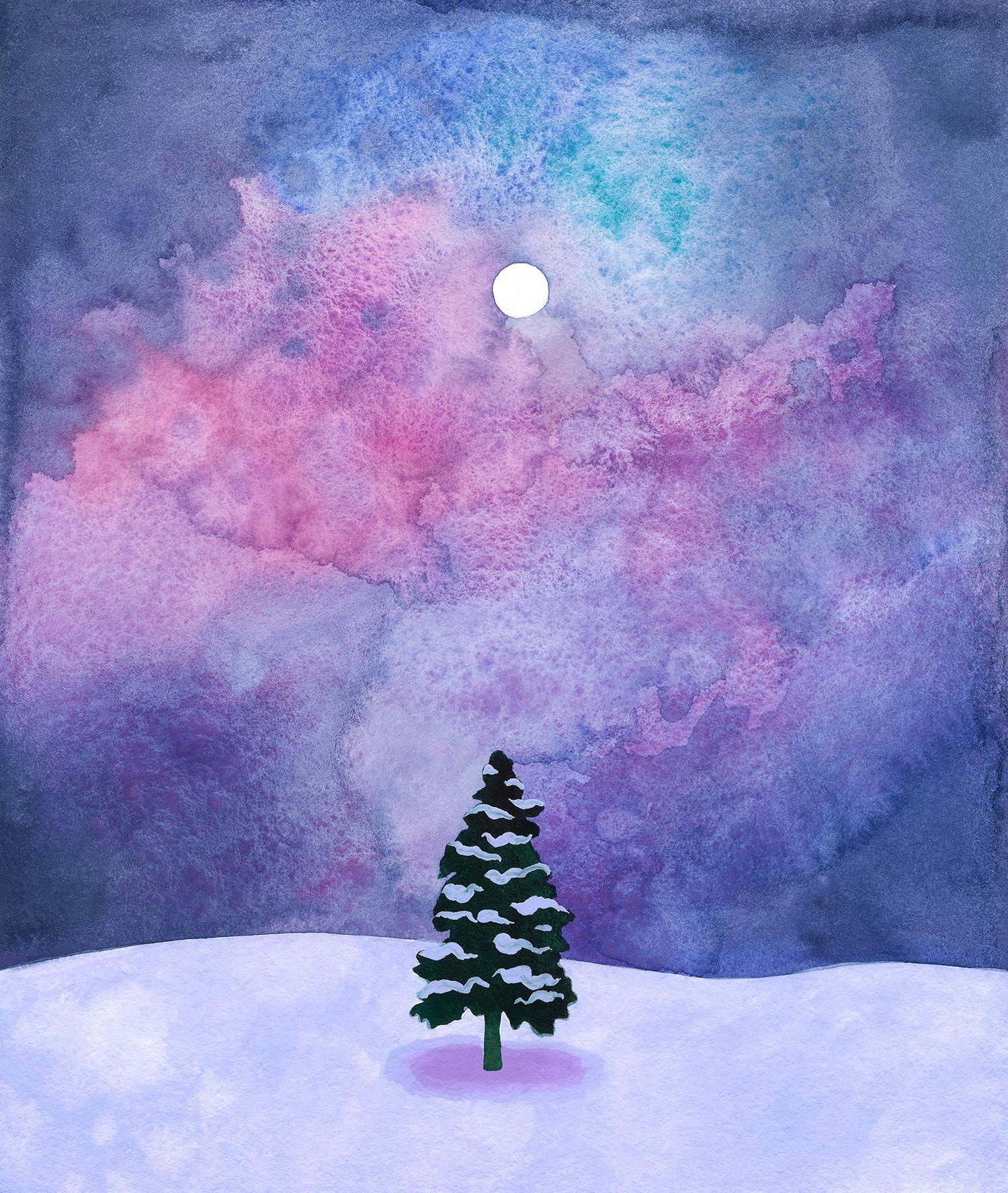 Artwork Winter Solstice, Rachel Rosenkoetter, acrylic gouache and