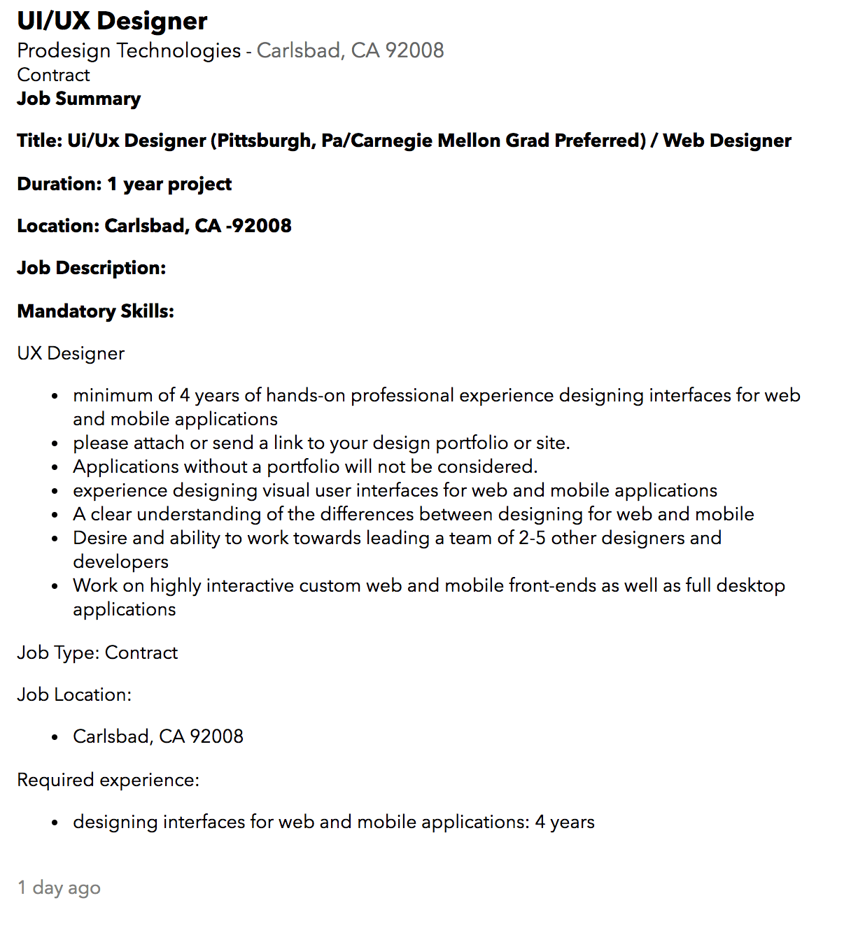 Check out this GEM! UI/UX/Web Designer and Manager for Contract