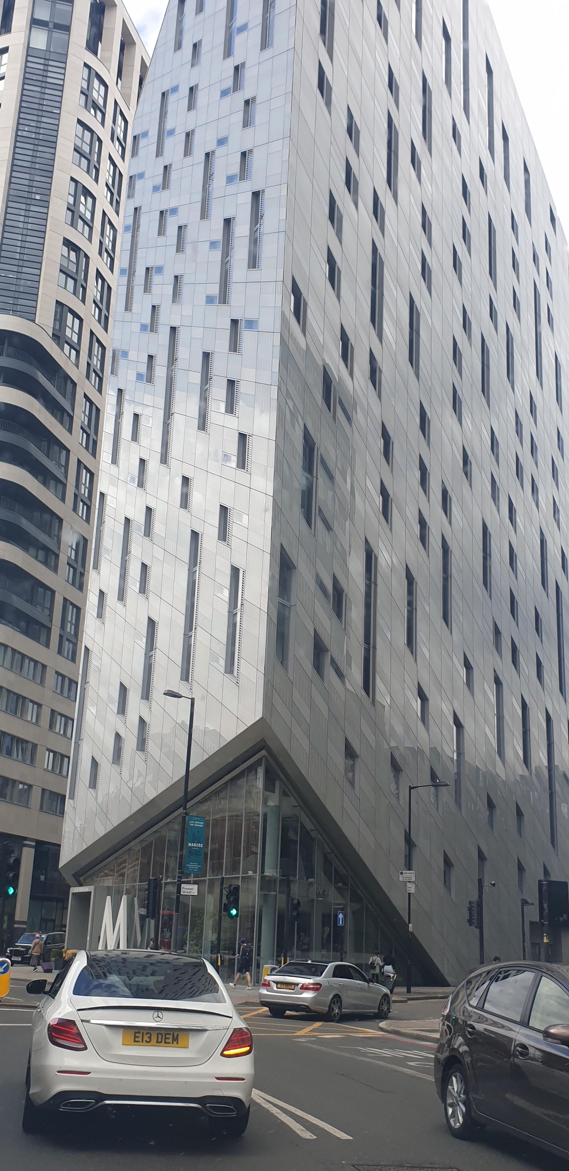 The unusual perspective of this building in central london[OC] r