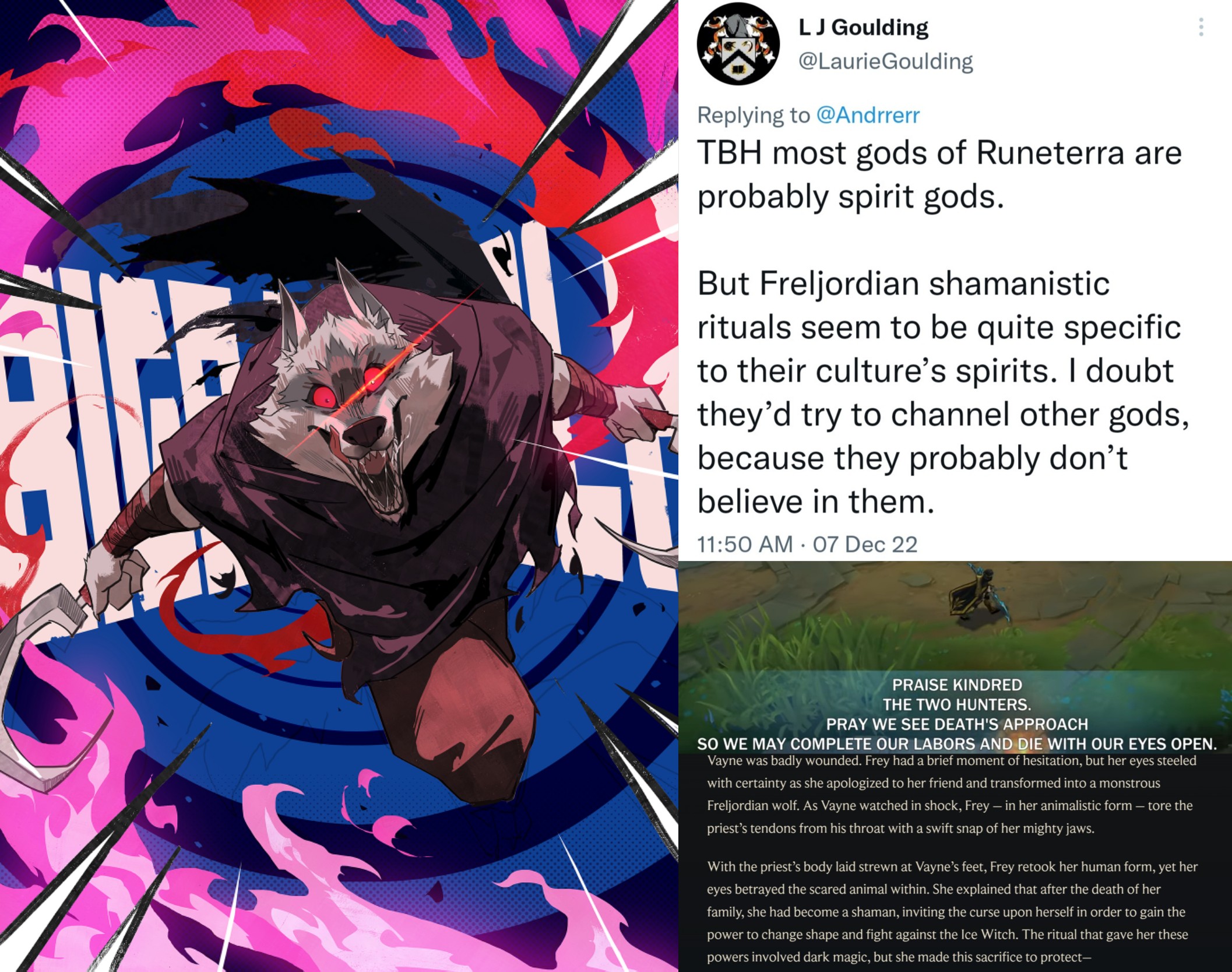 Big Bad Wolf Dear Kindred enjoyers so apparently Vayne mentor Frey