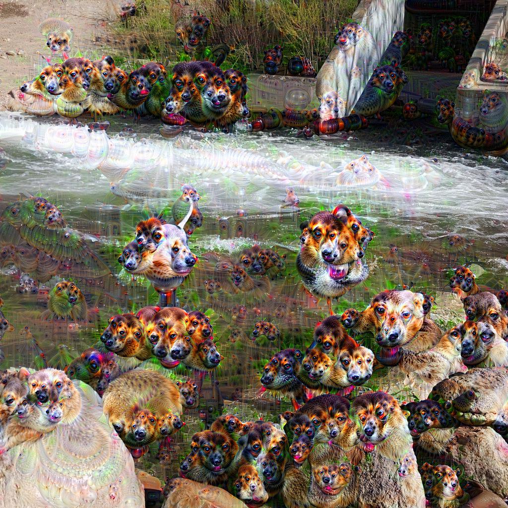 AI generated image of the watering hole in Tanner Dog Park rocks