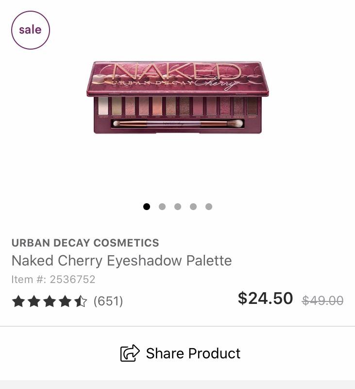 Ulta Sale Section Urban Decay Naked Cherry palette 24.50