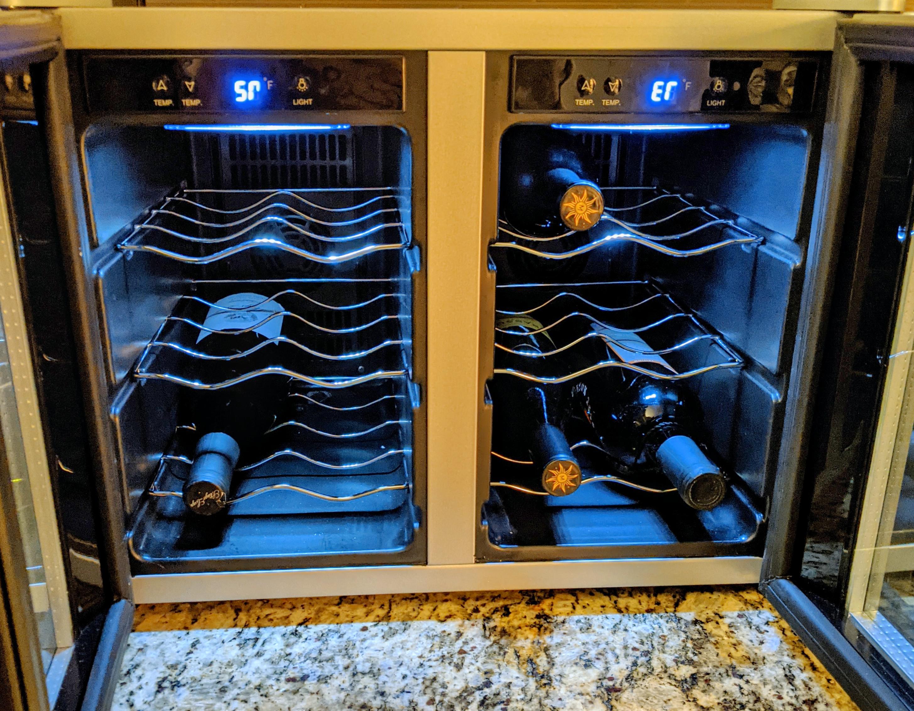 12 bottle dual zone wine fridge I found at Goodwill for 9.99!! Only