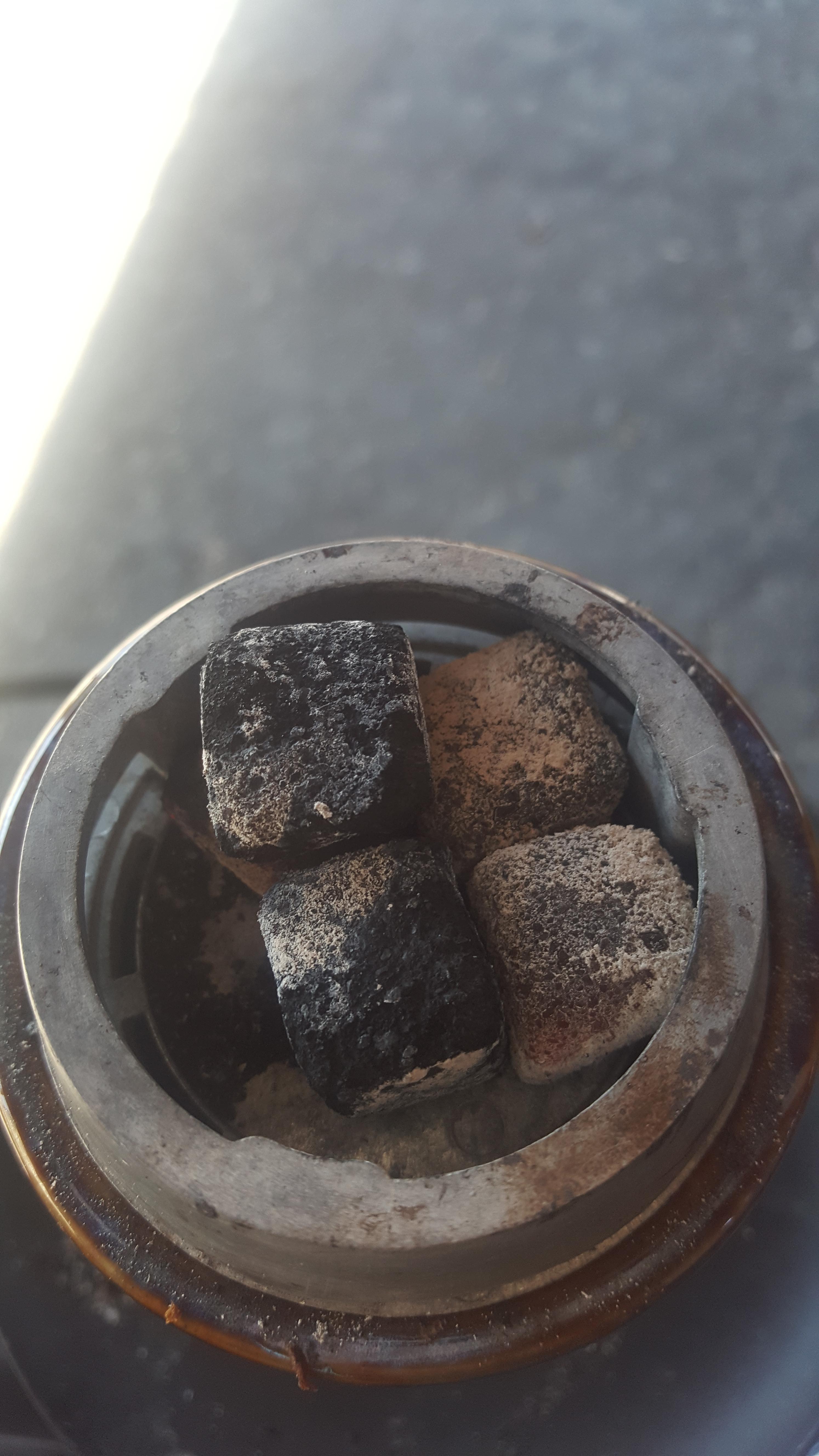 When you don't wanna waste full coals use smaller dead ones to keep going then use them to light