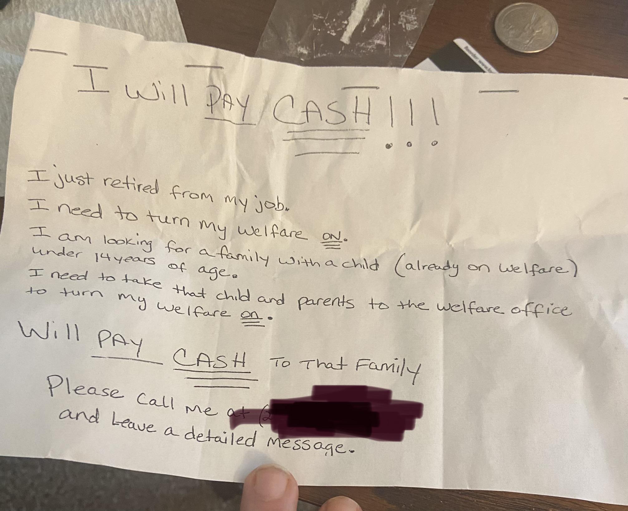 So is this person looking to claim someone’s else’s kid? Everyone in my