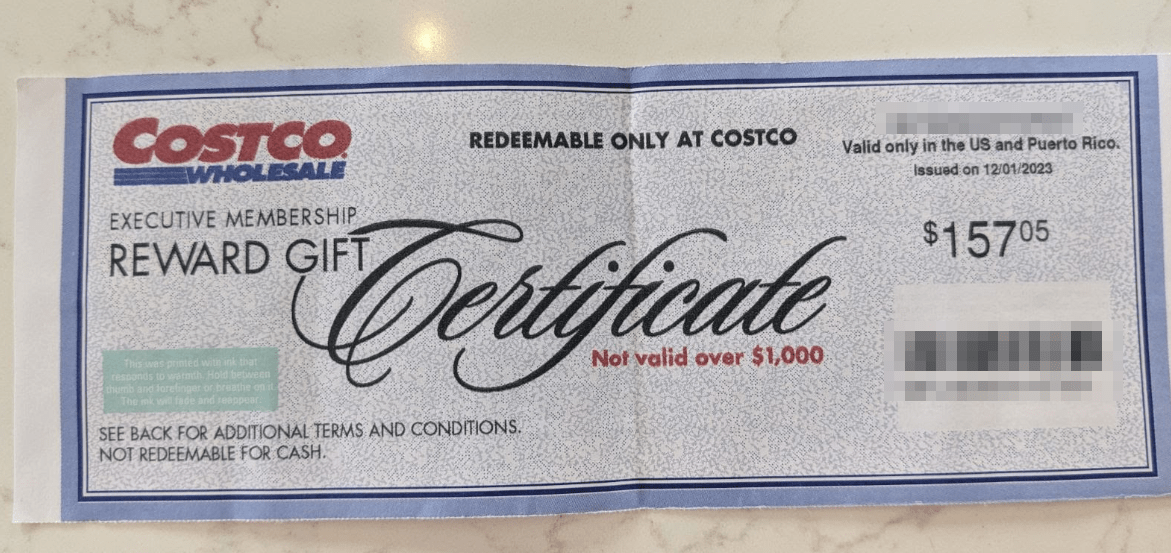Rewards certificates not usable online? r/Costco