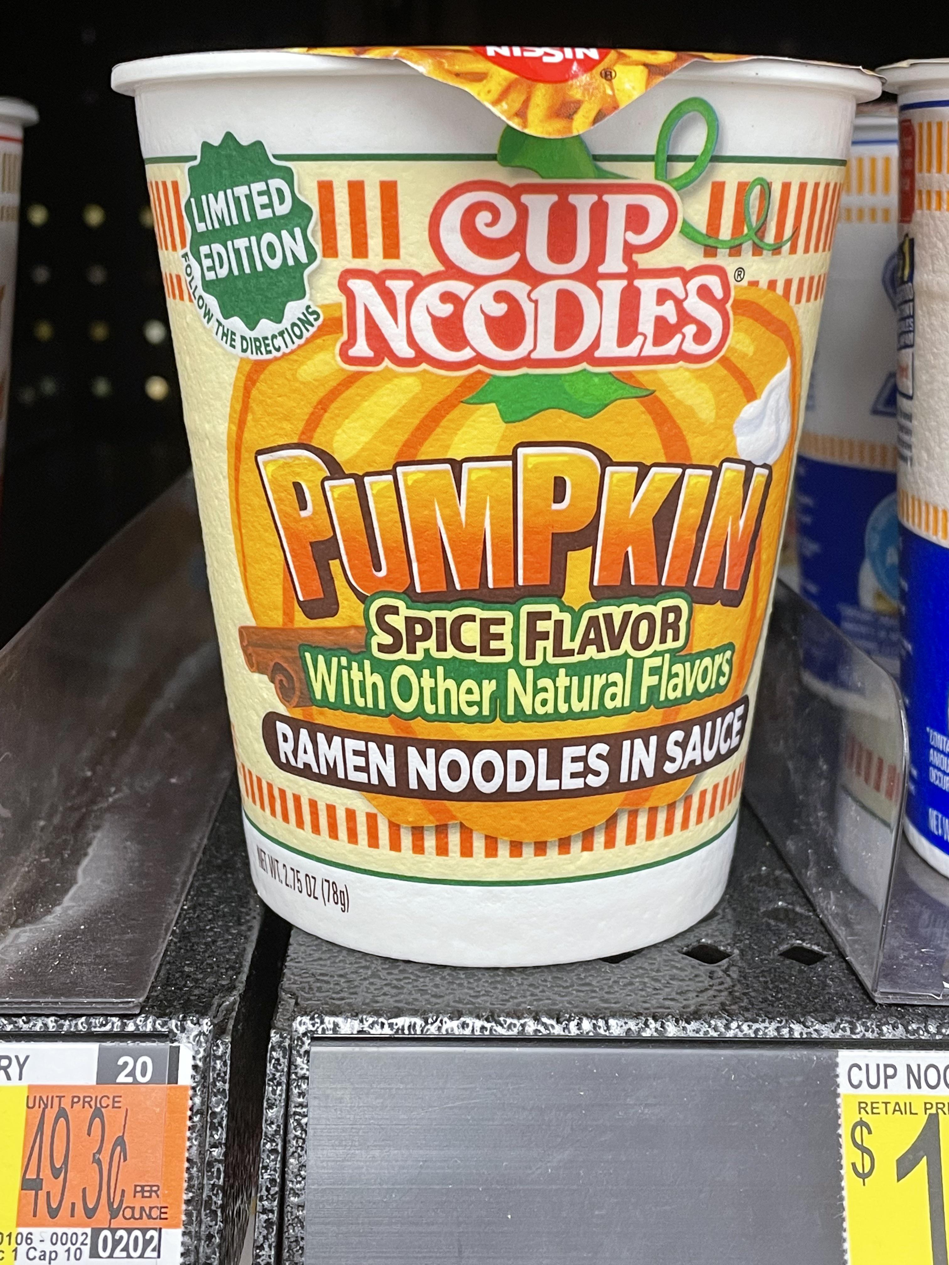 Walmart cup of noodles pumpkin spice flavor r/walmart