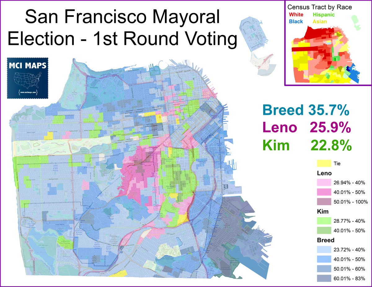 San Francisco Mayoral Election Results (1st round) r/MapPorn