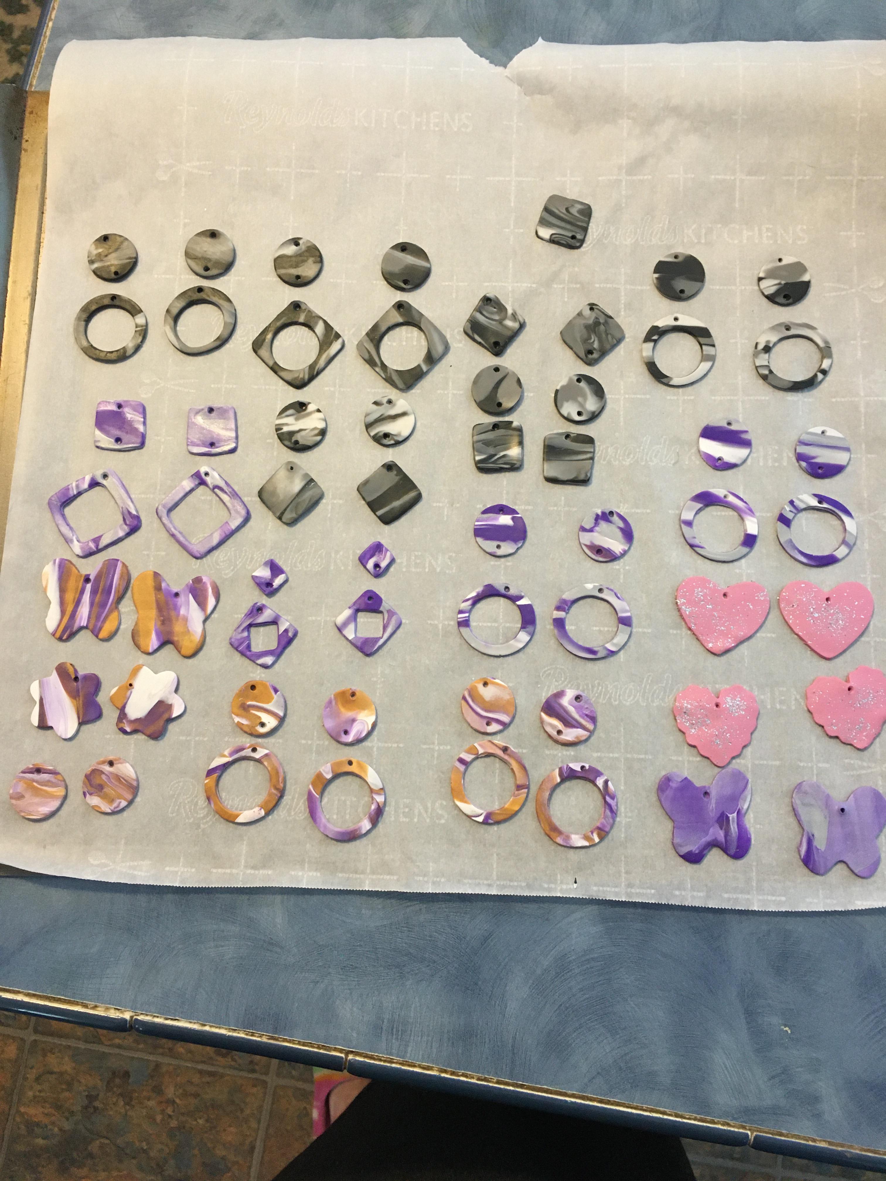 Earrings ready for the oven r/polymerclay