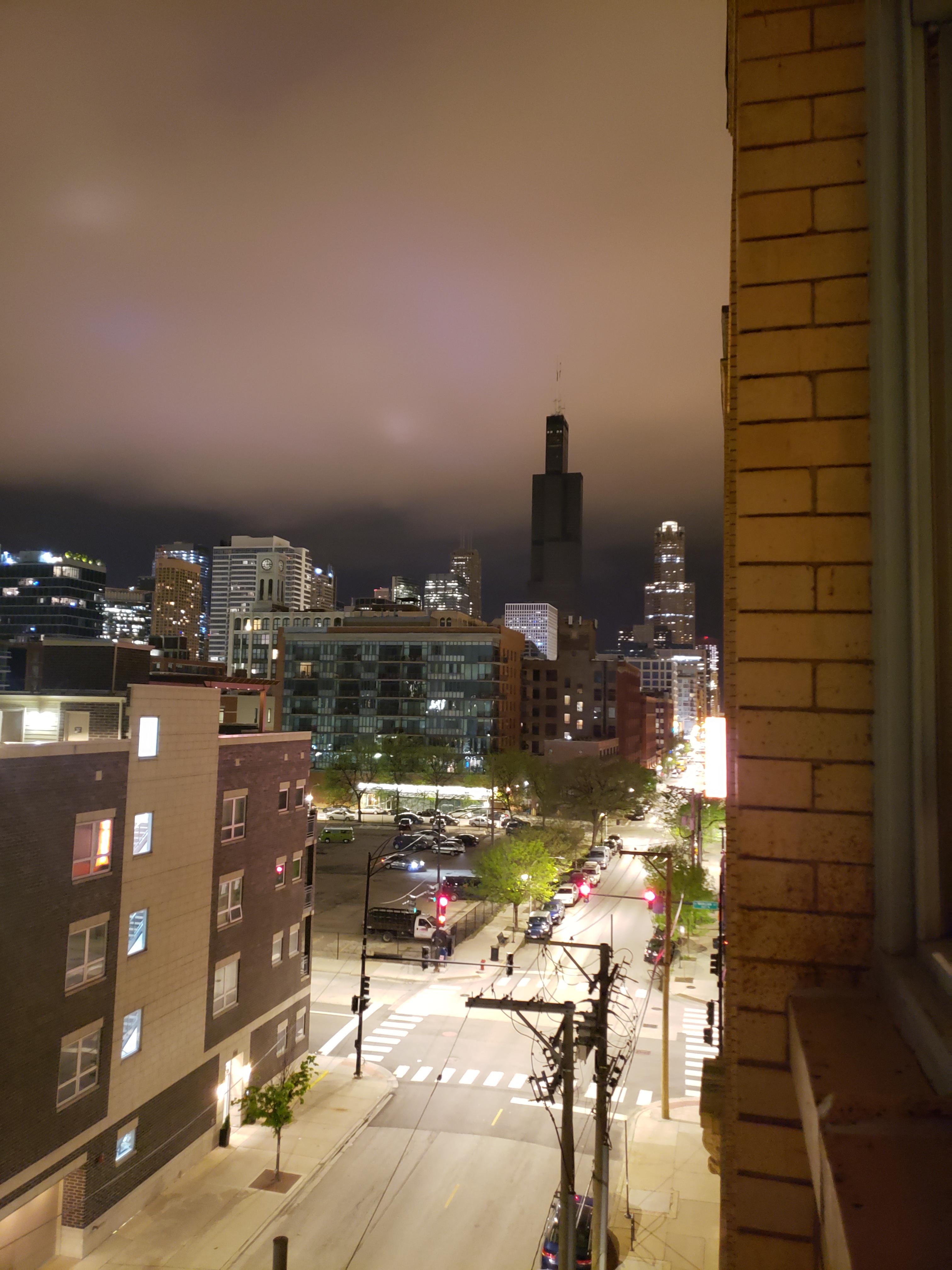 Sears tower last night with power outage due to flooded