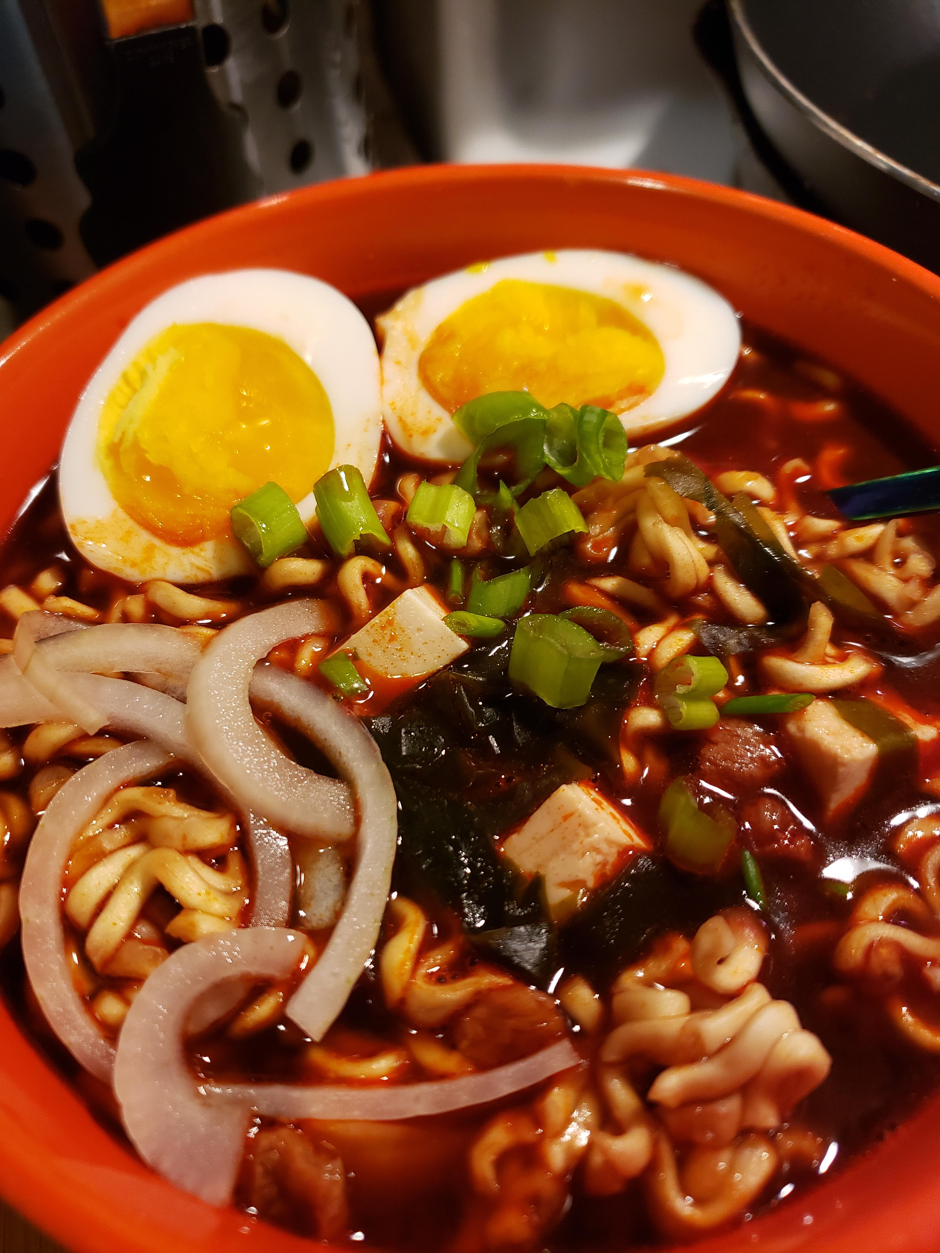 Week 21 Eggs Spicy Ramen with Hard Boiled Eggs 52weeksofcooking