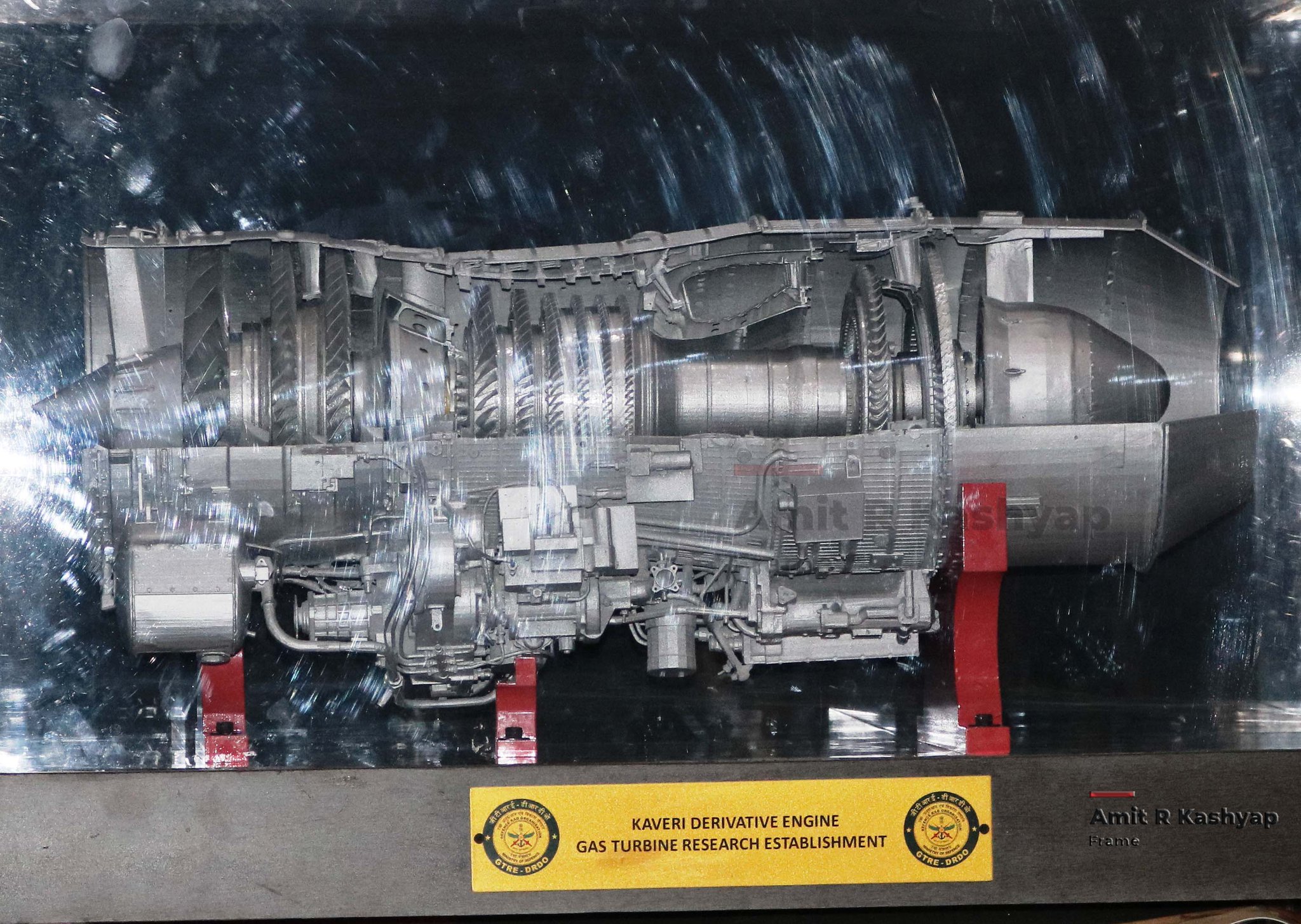 Cutaway of the GTRE's 46KN thrust Kaveri derivative engine(Dry Kaveri