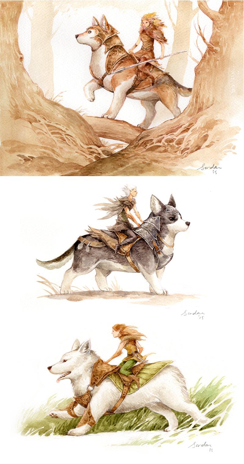 Fairies on in watercolor