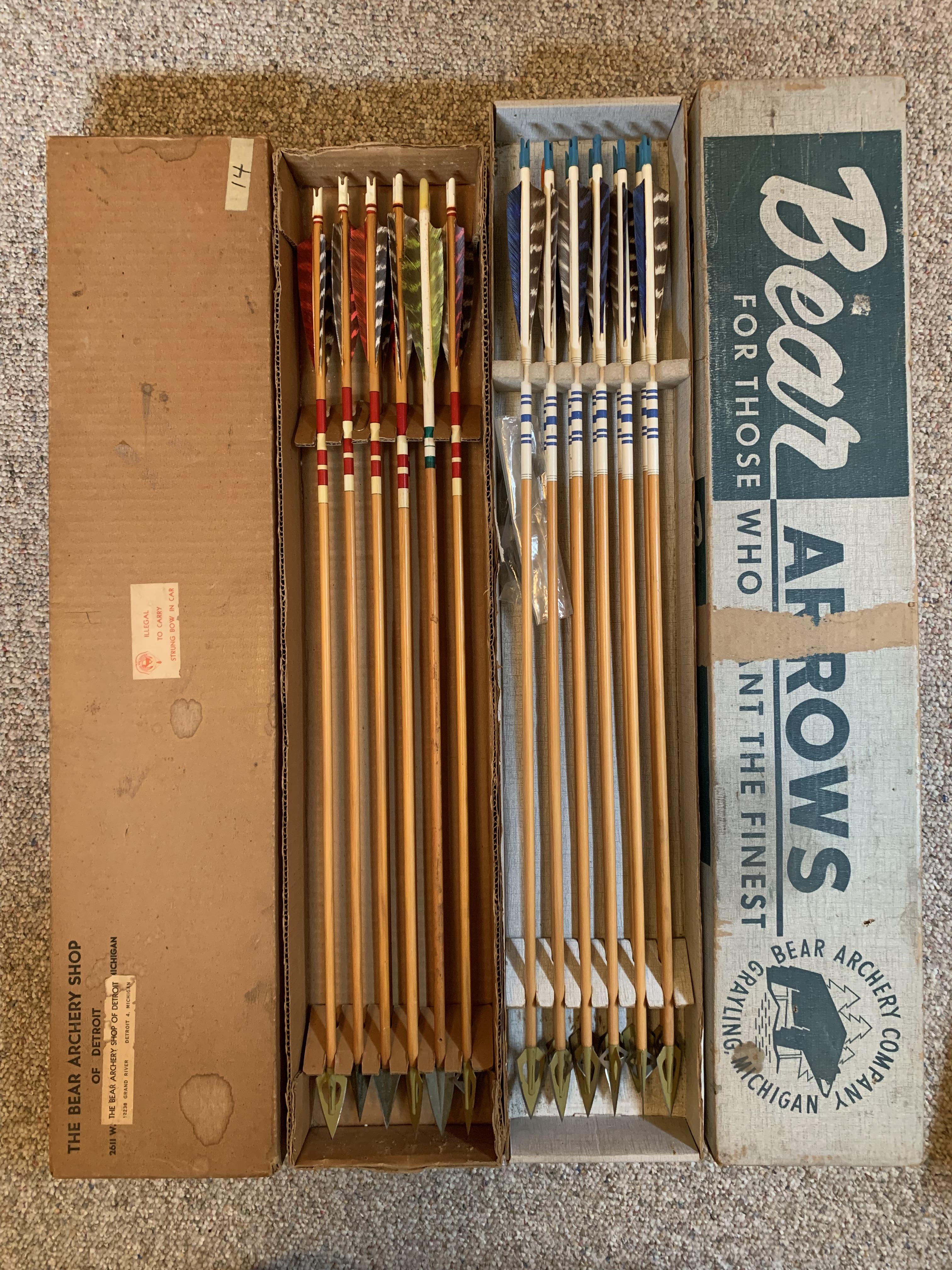 My dads vintage Bear arrow collection. r/Archery