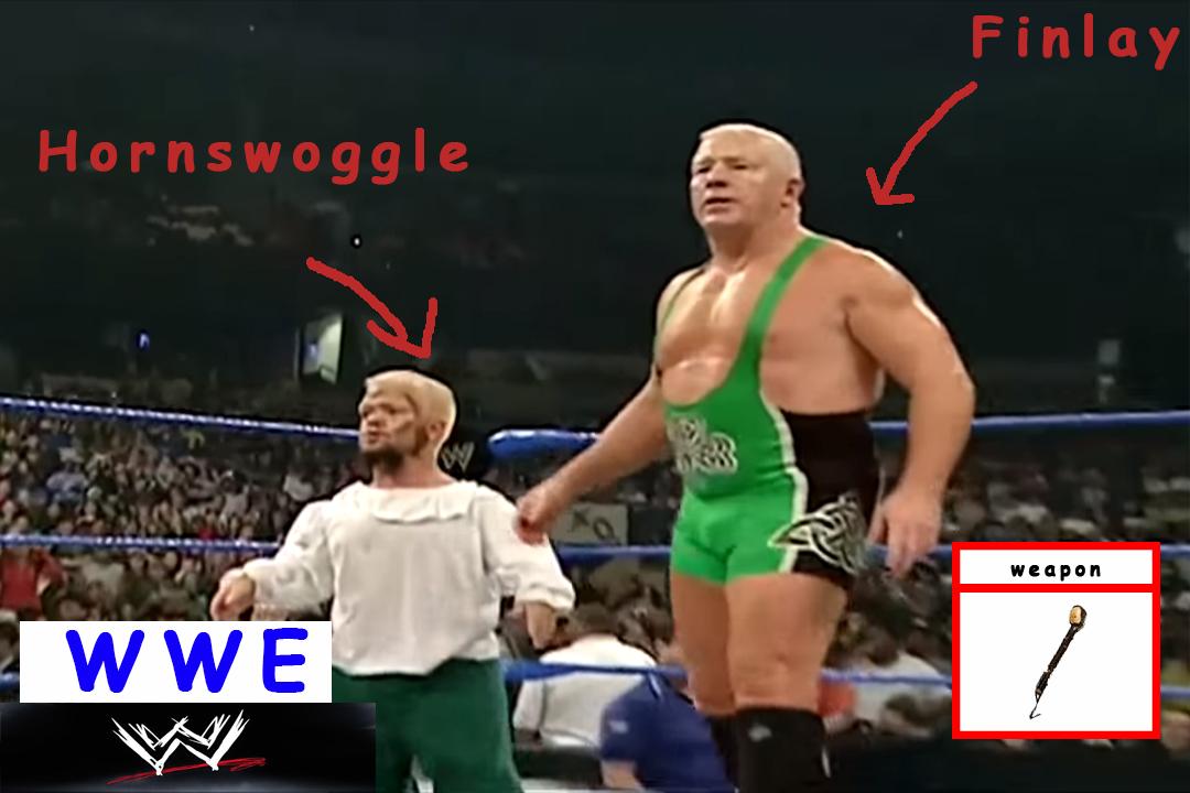 Looking for an old video where Hornswoggle helps Finlay to win a fight with hitting his opponent