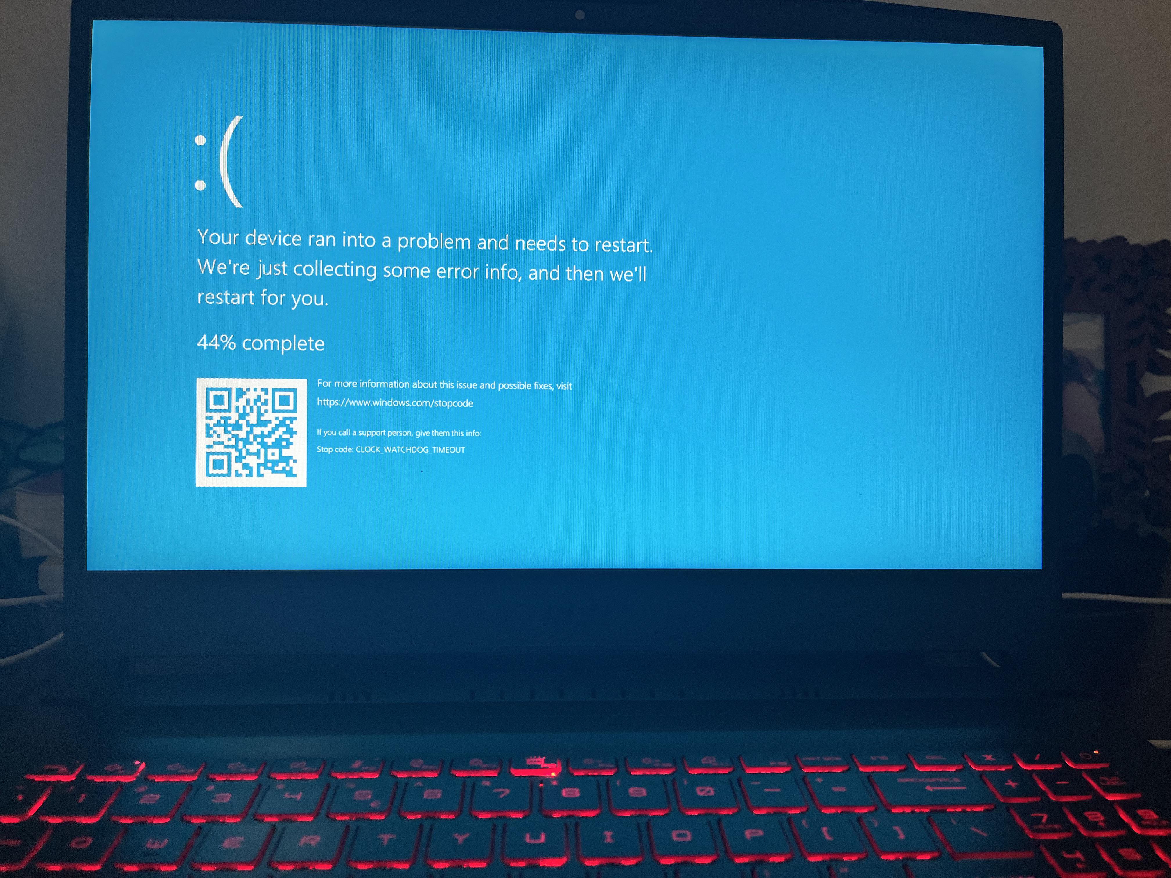 This happened while playing a game on my 1 month old Katana laptop