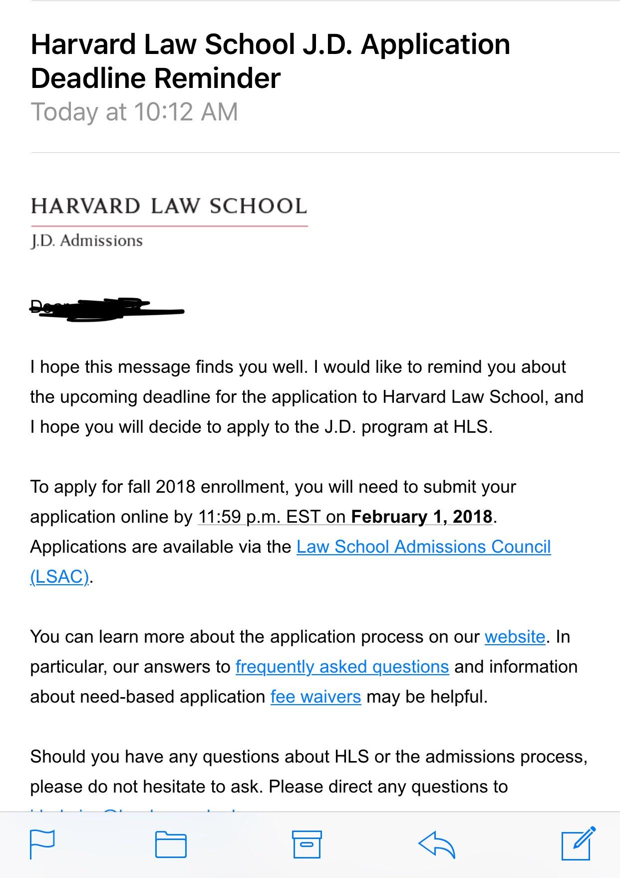 When Harvard reminds you about their deadline but you know you can’t get into Harvard
