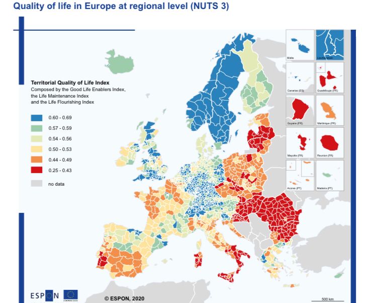 Territorial quality of life in Europe r/europe