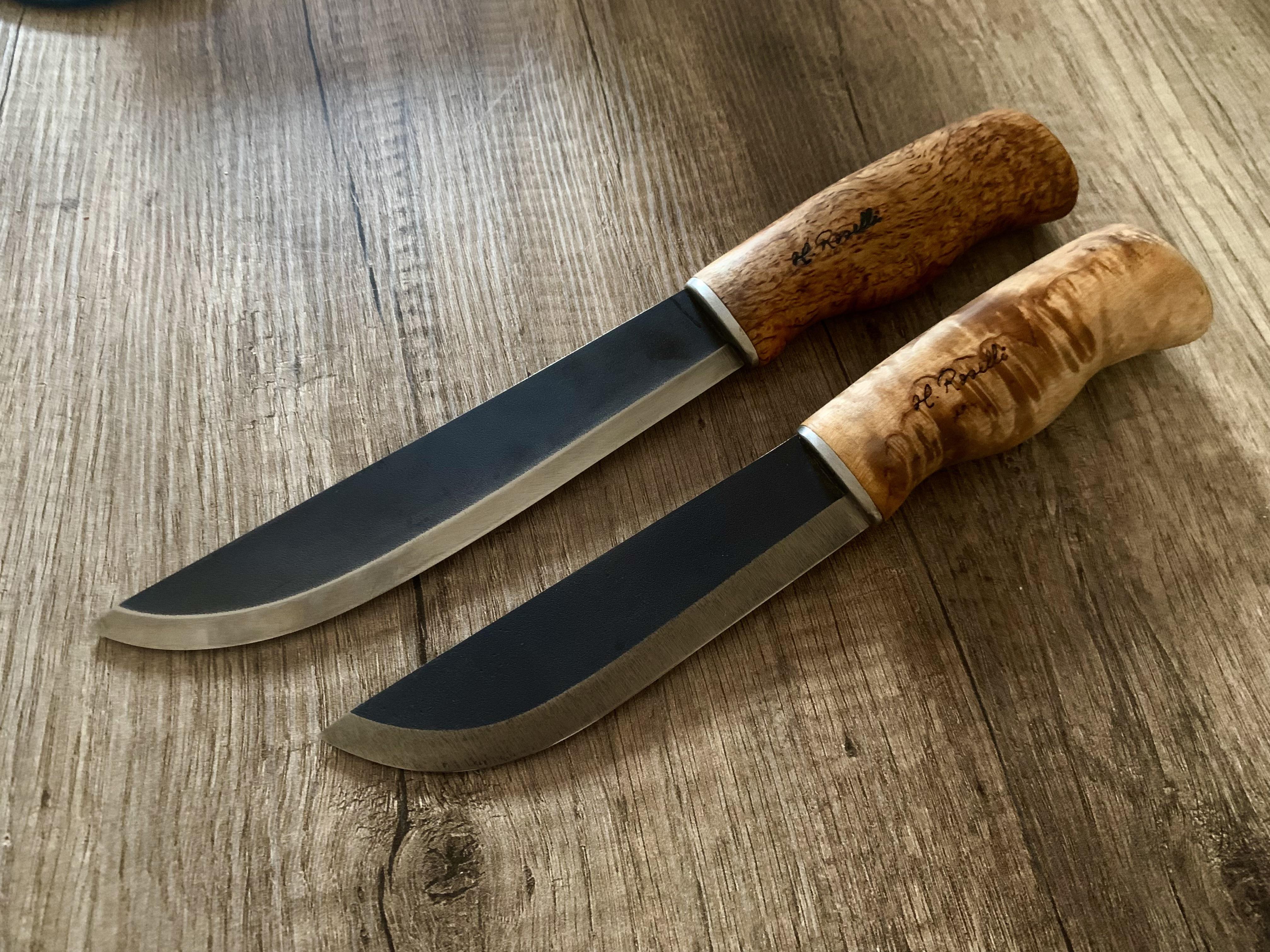 Roselli Leuku big and small with customized handle shape. r/knives