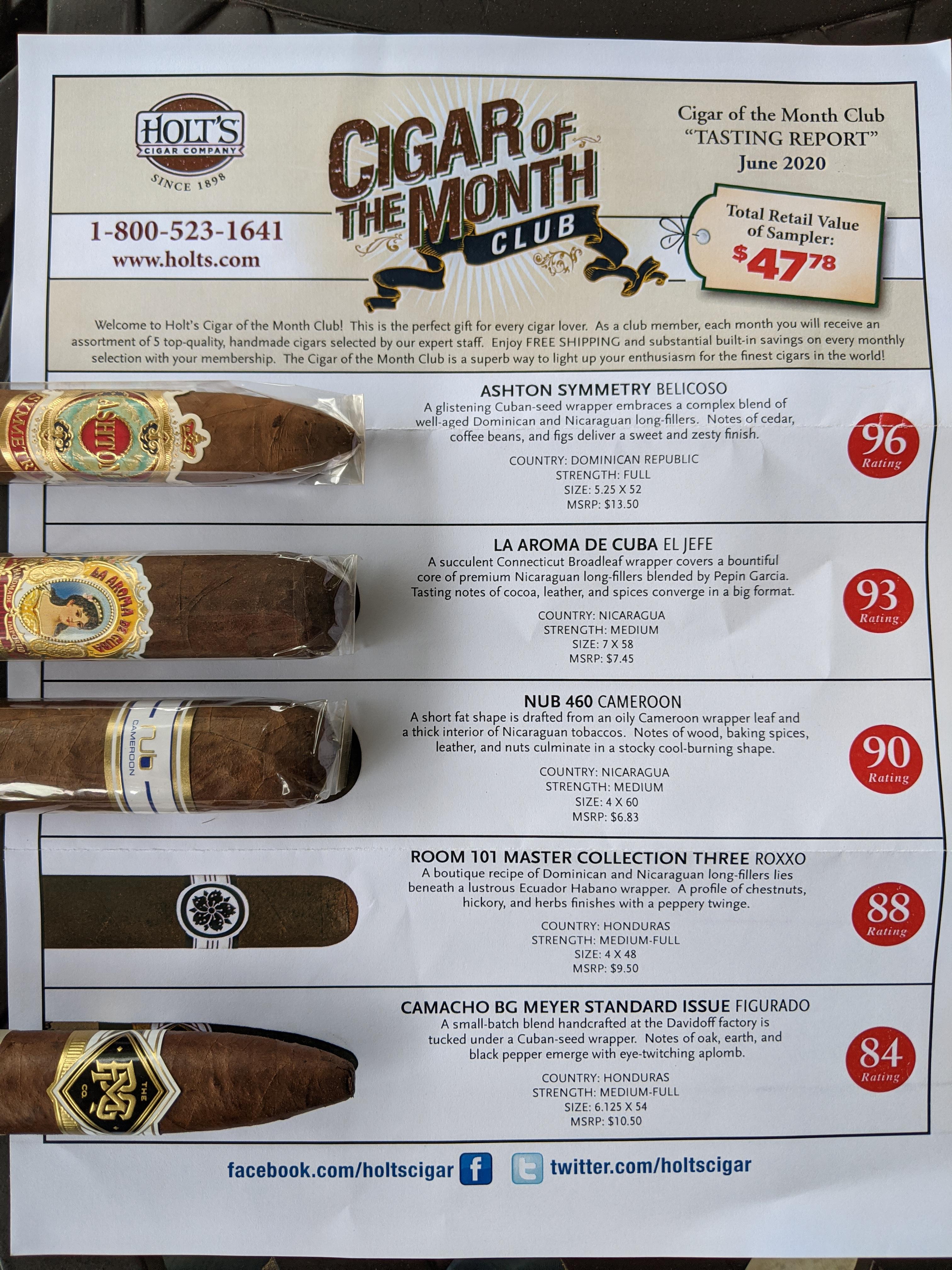 Holt's Cigar of the Month Club for June r/cigars