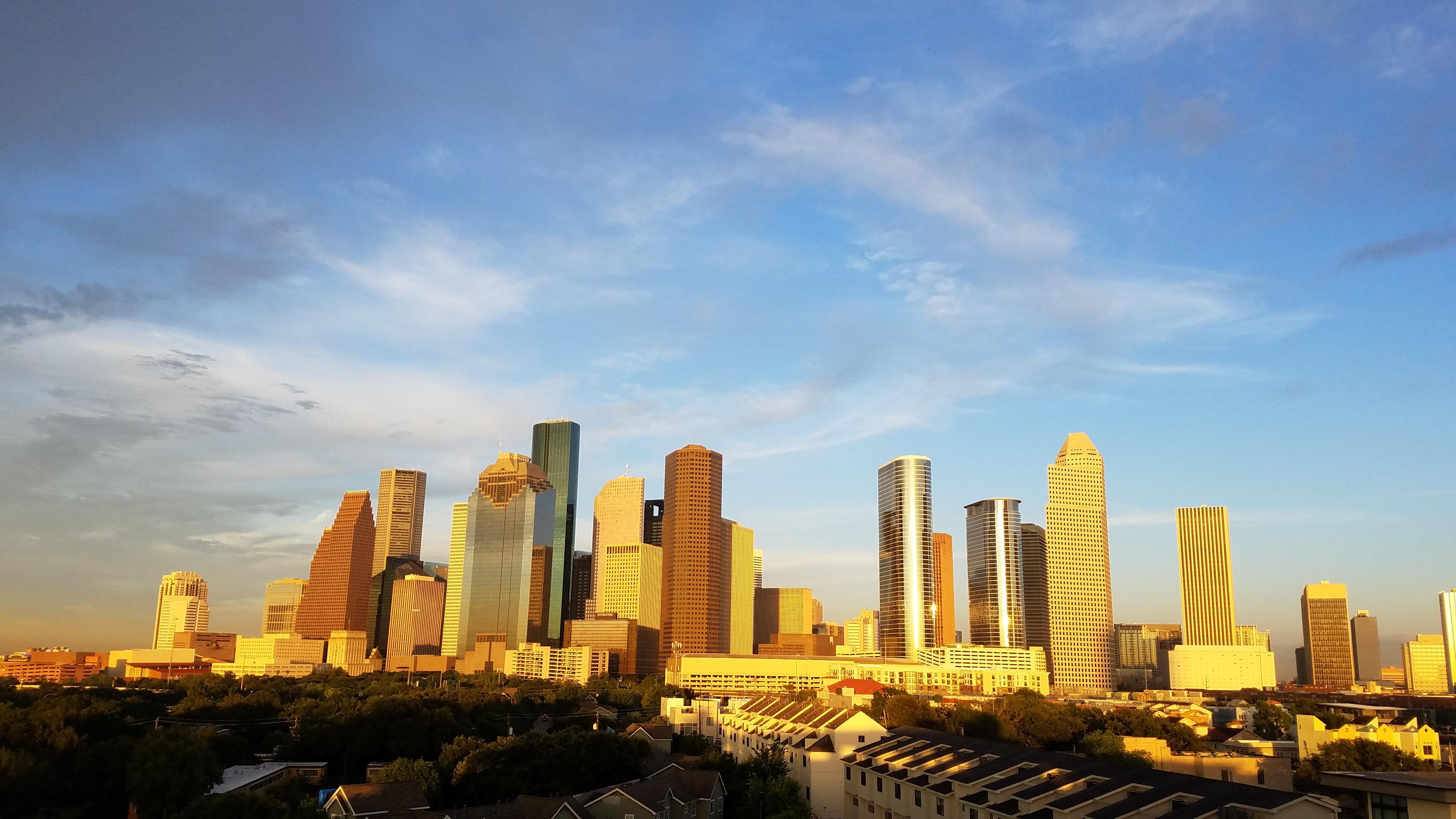 The sunset is giving a particularly golden cast over downtown tonight
