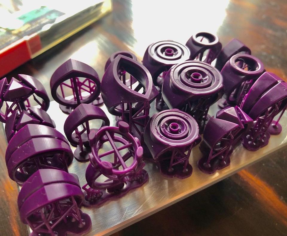 Castable resin print, will be sterling silver rings r/3Dprinting